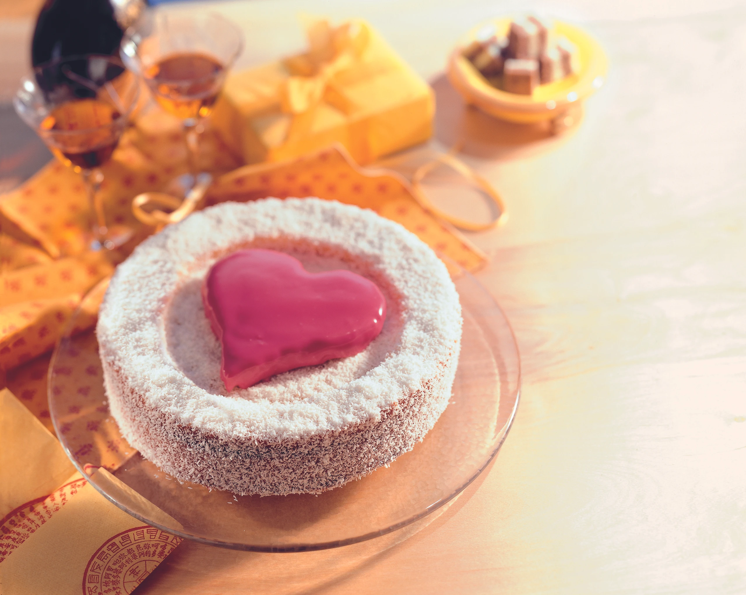 Mangotorte mit Herz