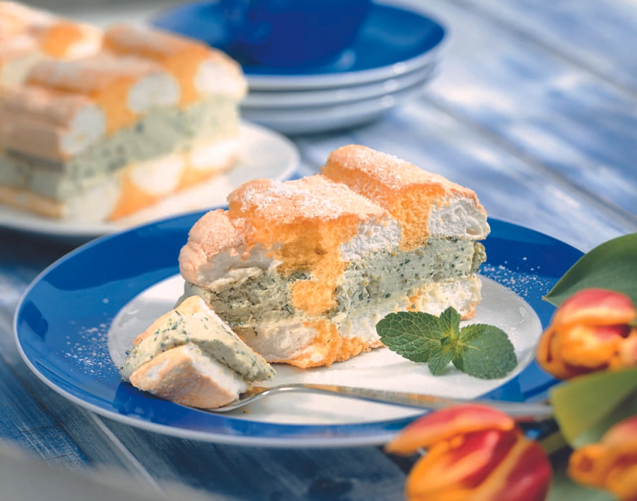 Minze-Pistazien-Schnitte