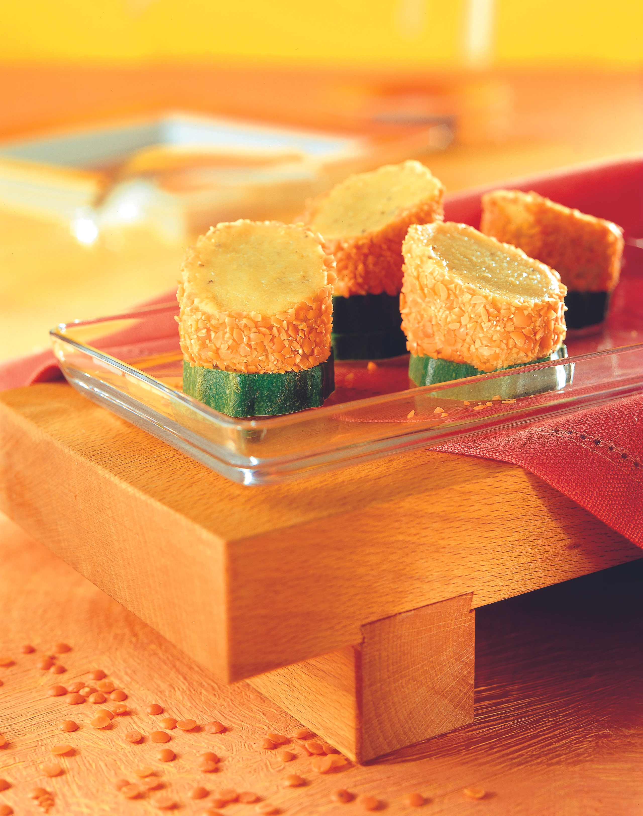 Fingerfood: Rouladenhäppchen aus roten Linsen