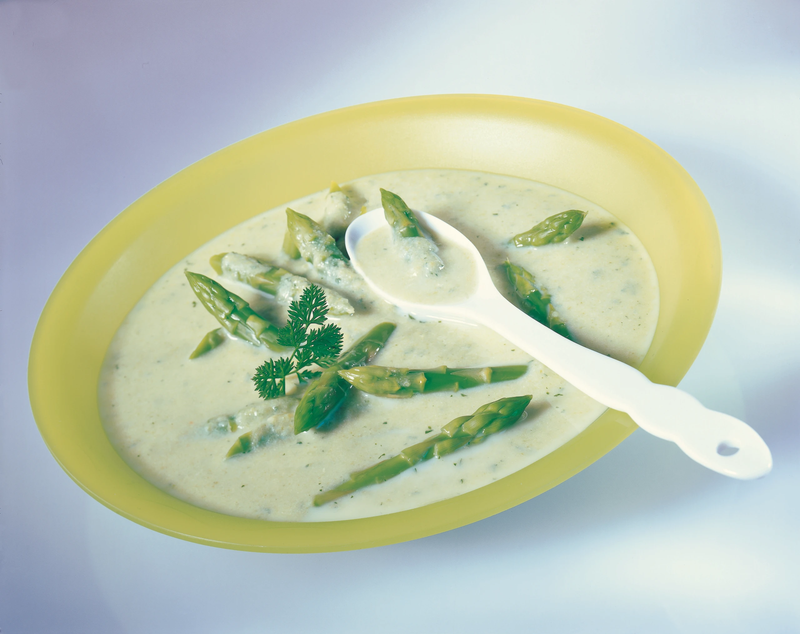 Spargelcremesuppe mit Kerbel