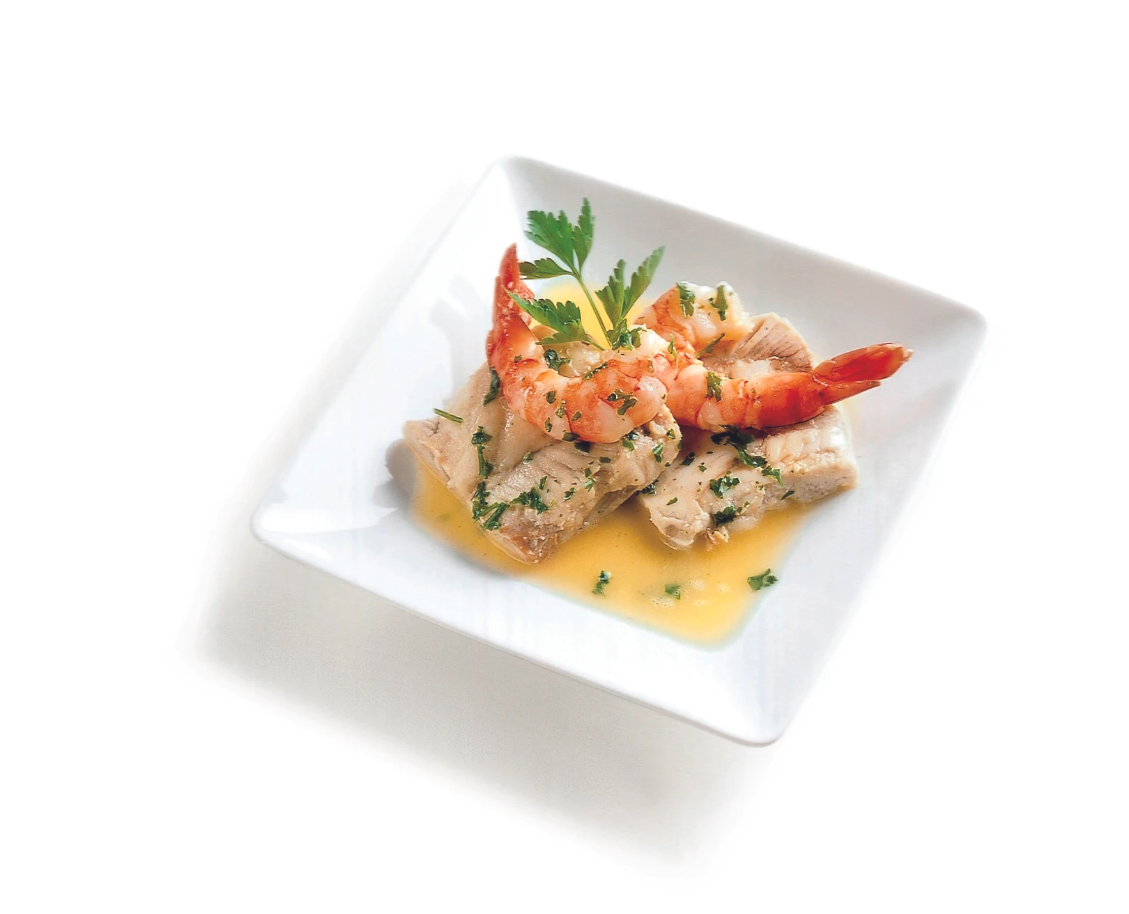 Seelachsfilet mit Garnelen