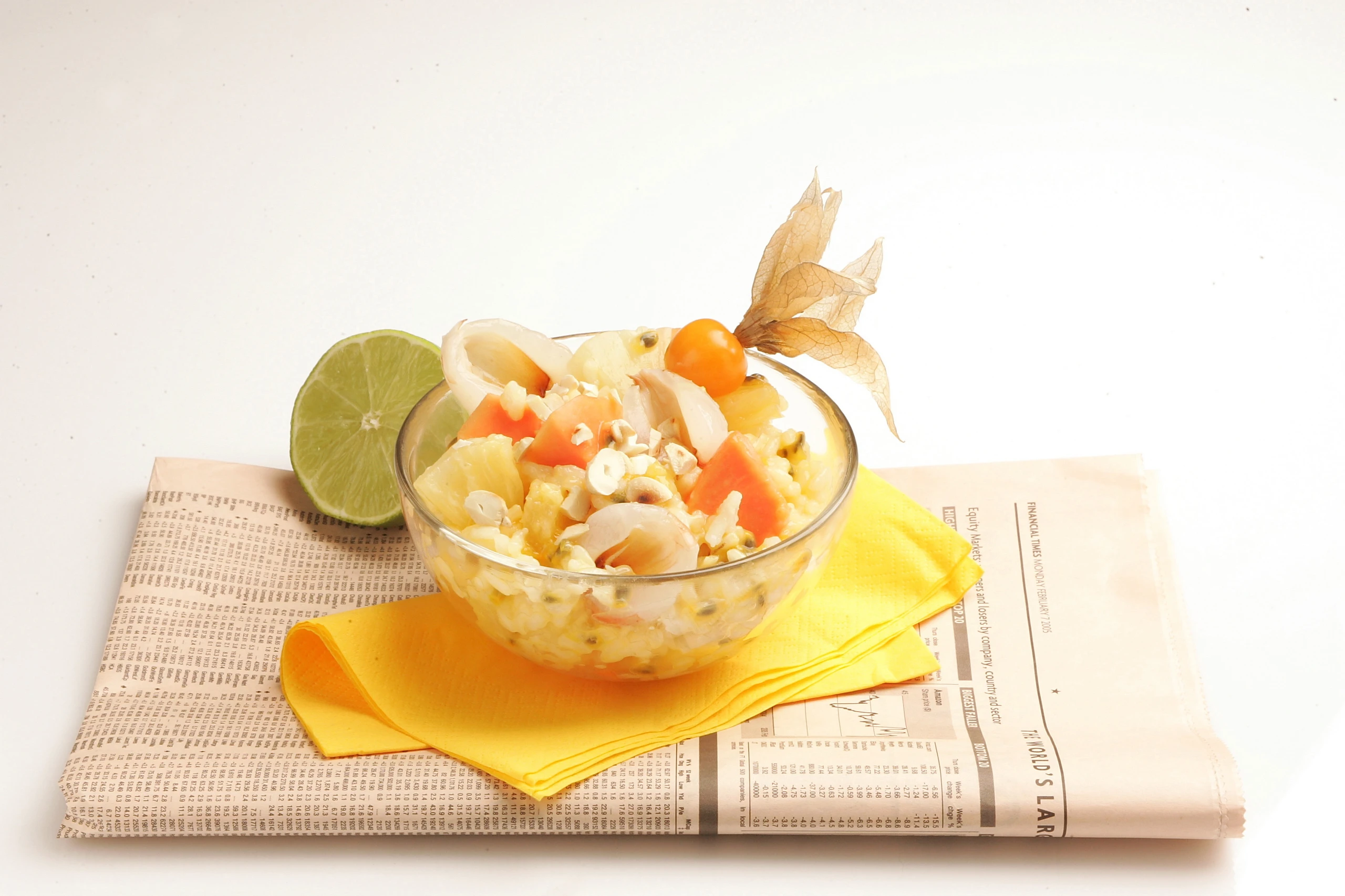 Süßer Reis mit exotischen Früchten