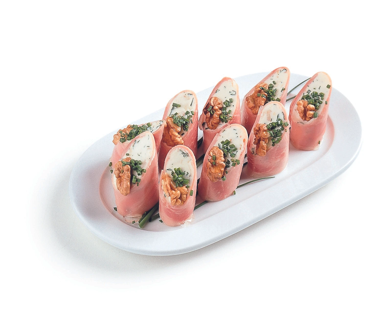 Schinkenröllchen mit Topfenfülle