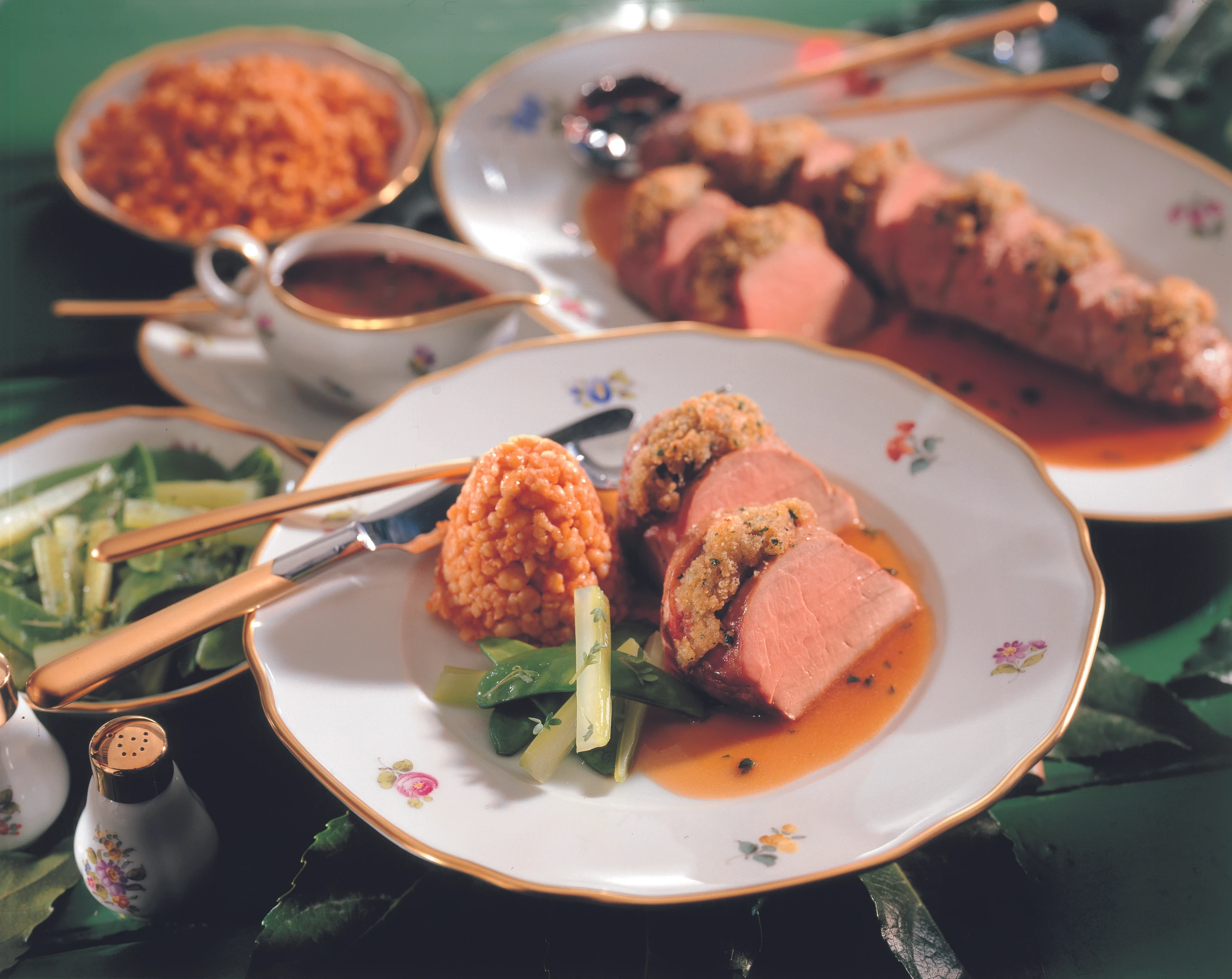 Schweinsfilets mit Mozzarella-Kräuter-Fülle