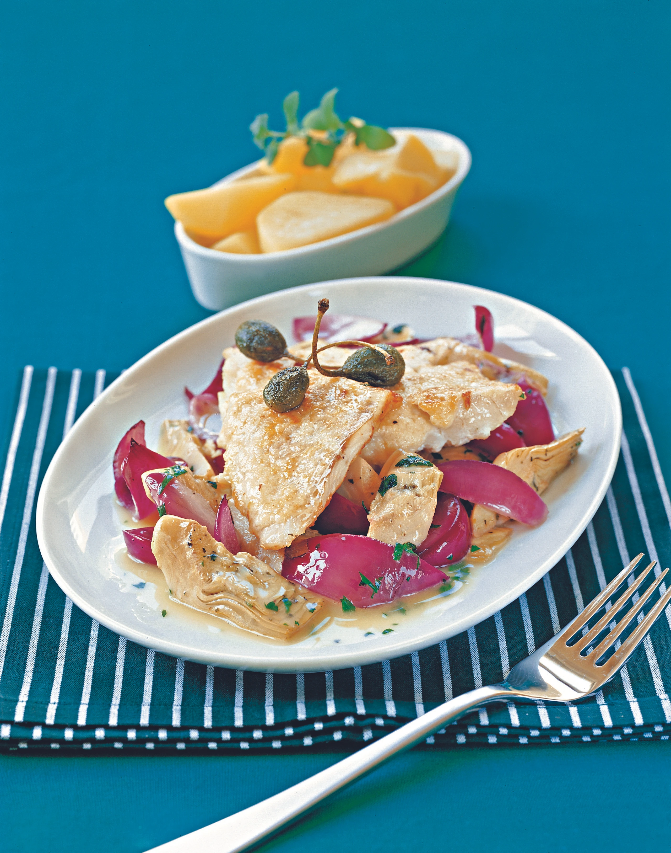 Kabeljaufilet mit Artischocken