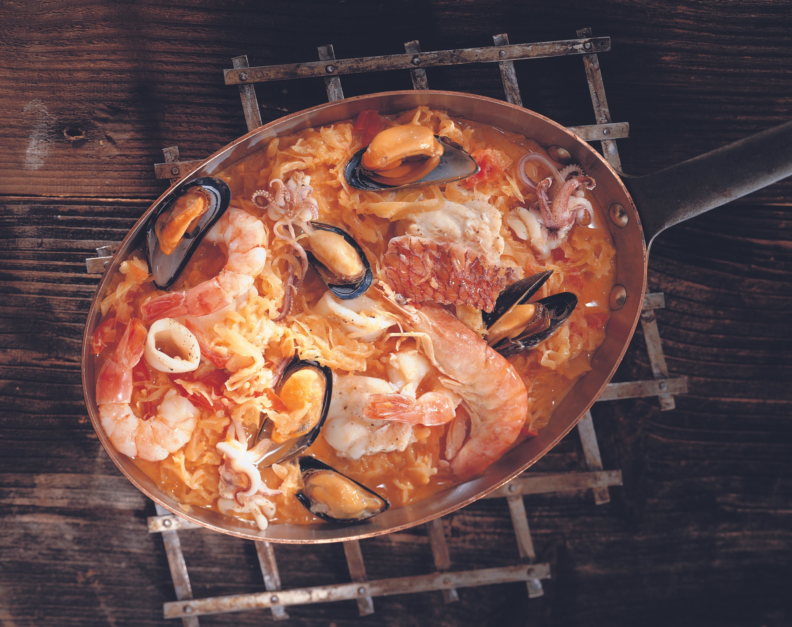 Sauerkraut mit Meeresfrüchten