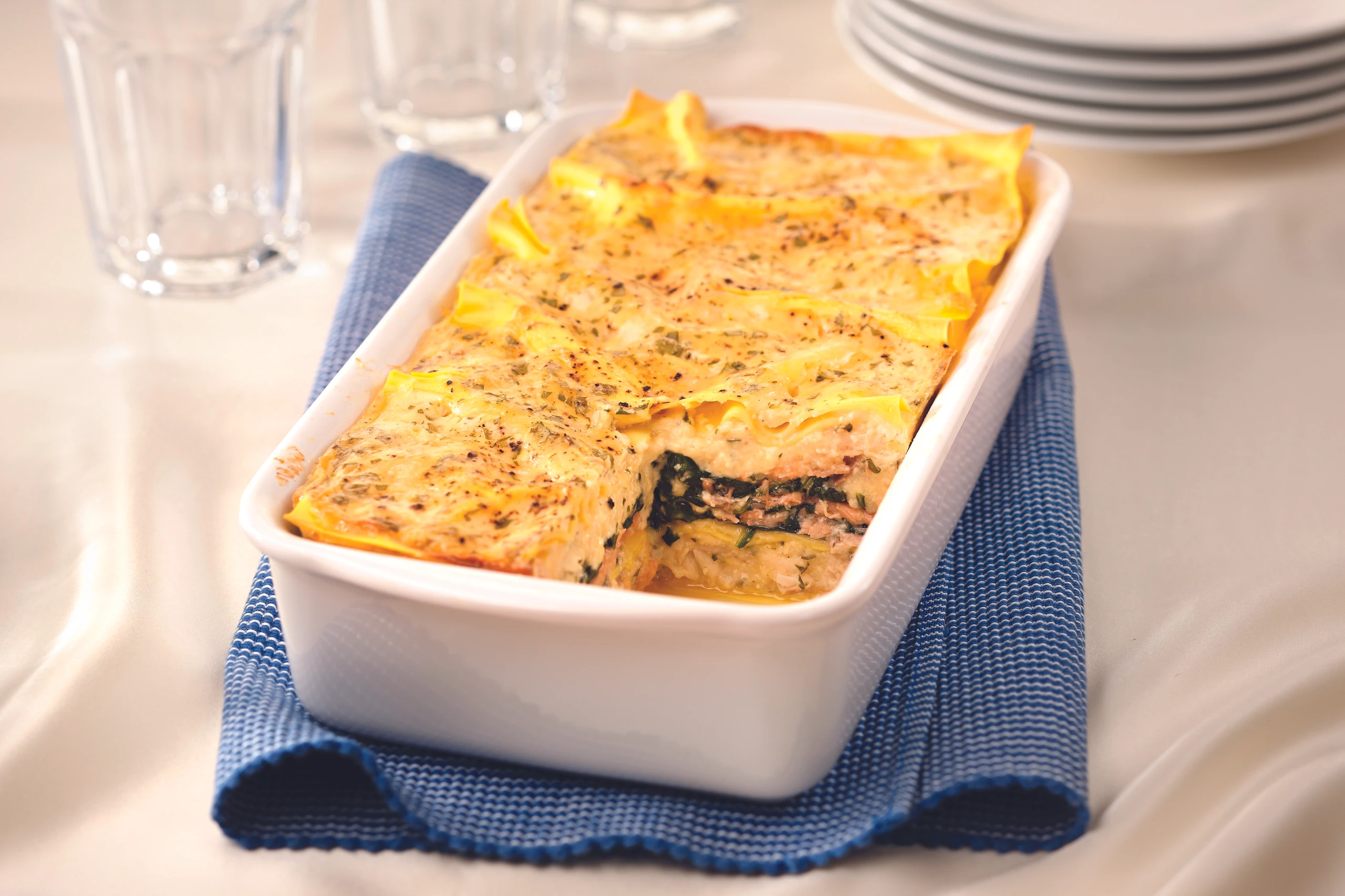 Lasagne mit Räucherfischen