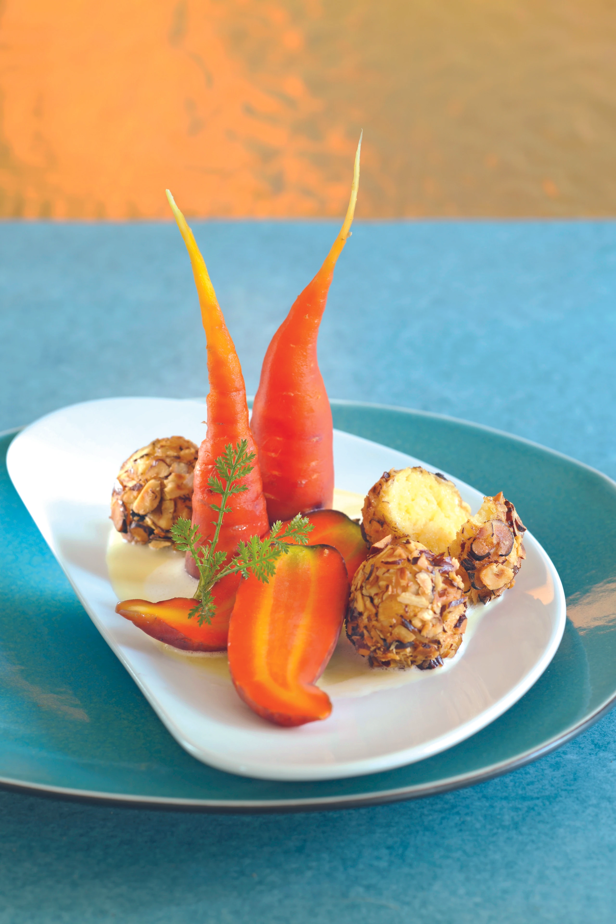 Geschmorte Karotten mit Haselnuss-Pralinen