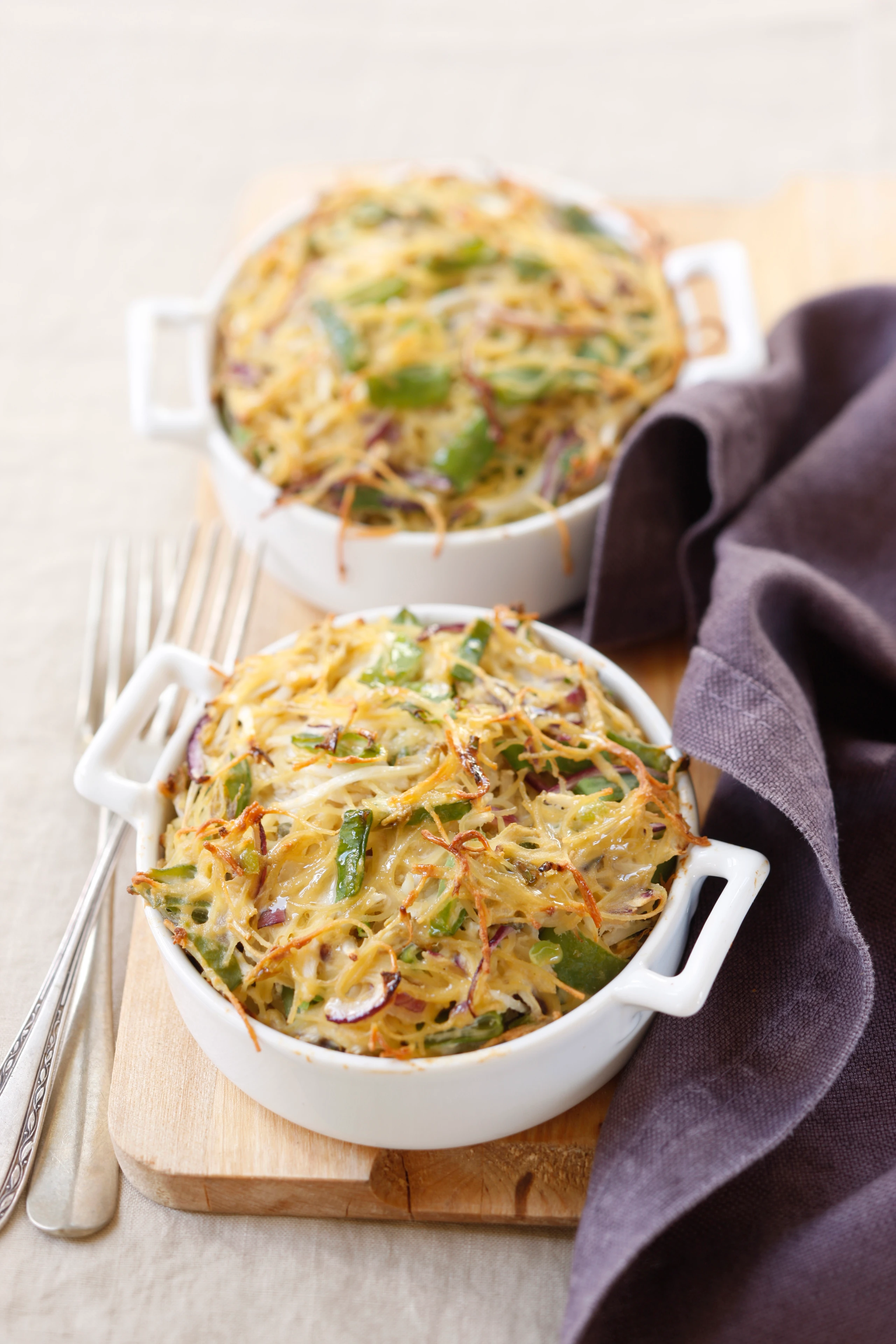 Nudelauflauf mit Tofu und Fisolen