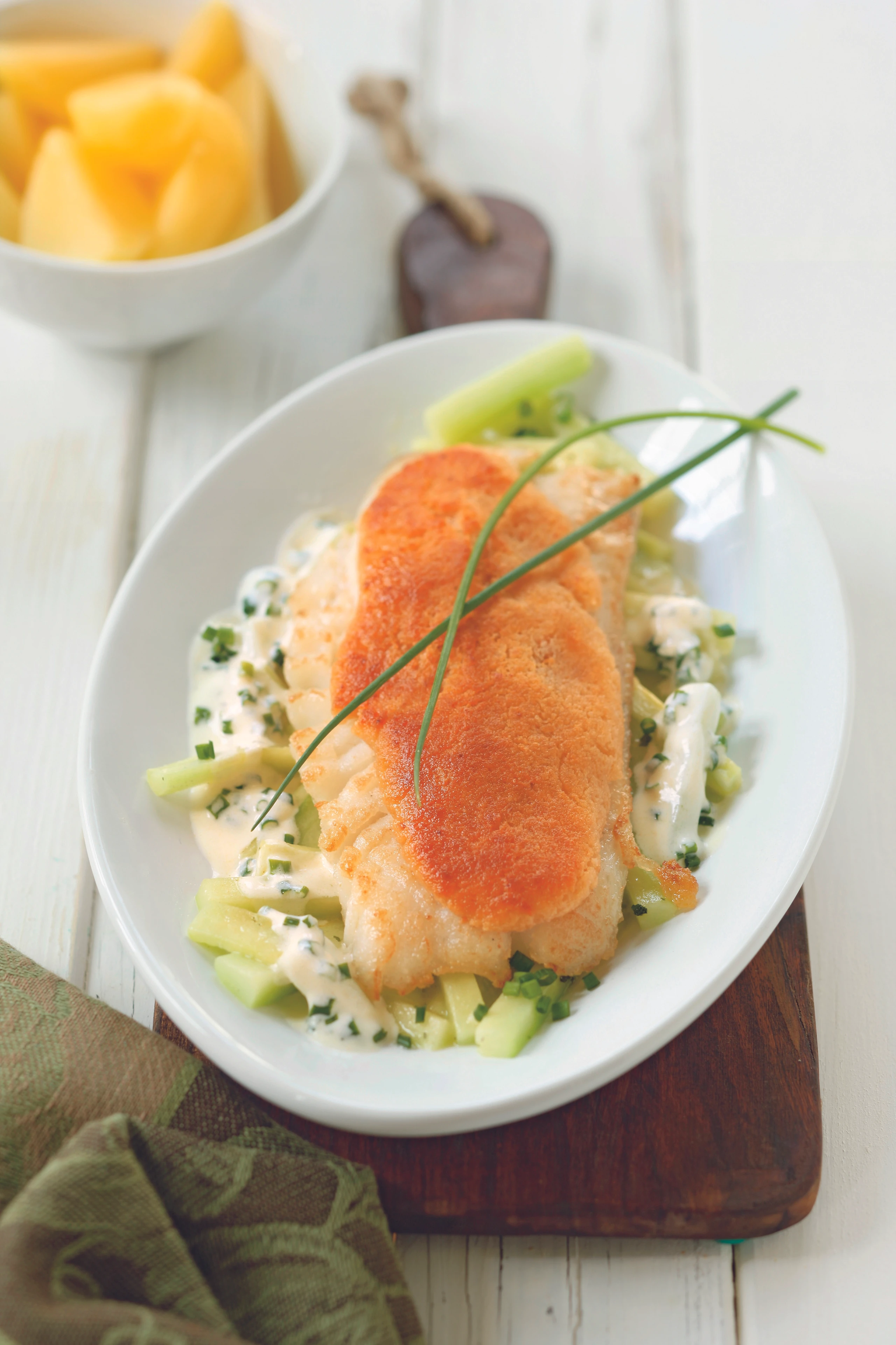 Kabeljau mit Lachs-Kruste