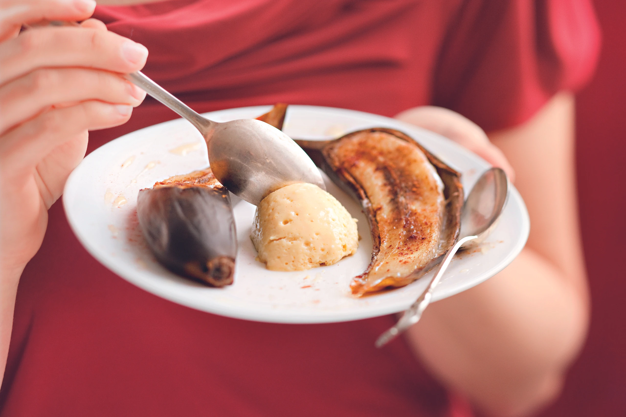 Ofenbanane mit Baileysmousse
