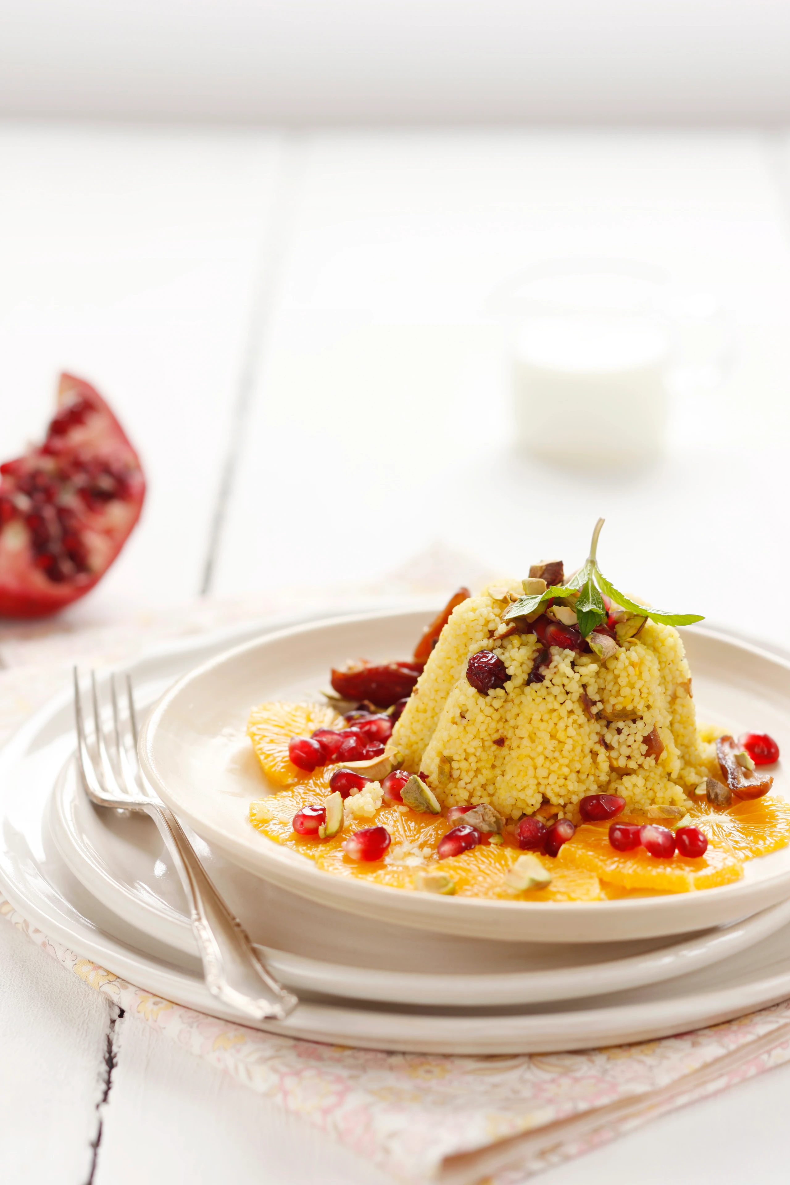 Couscous mit Granatapfel und Orange