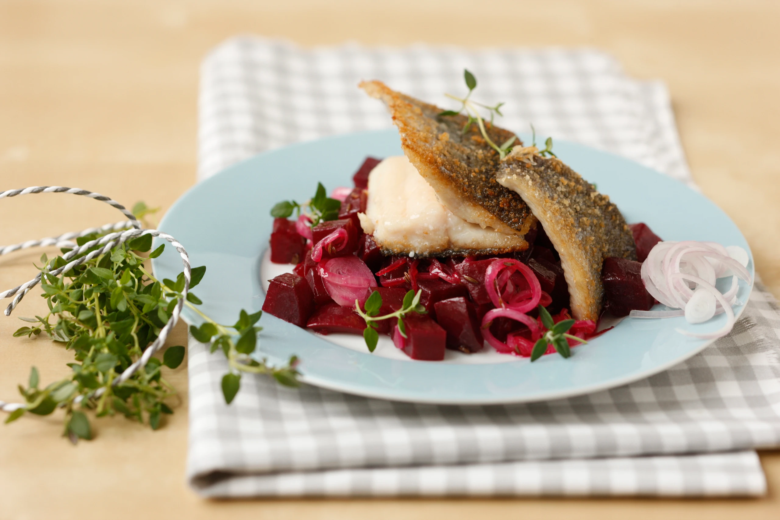 Gebratene Forellenfilets mit Roten Rüben