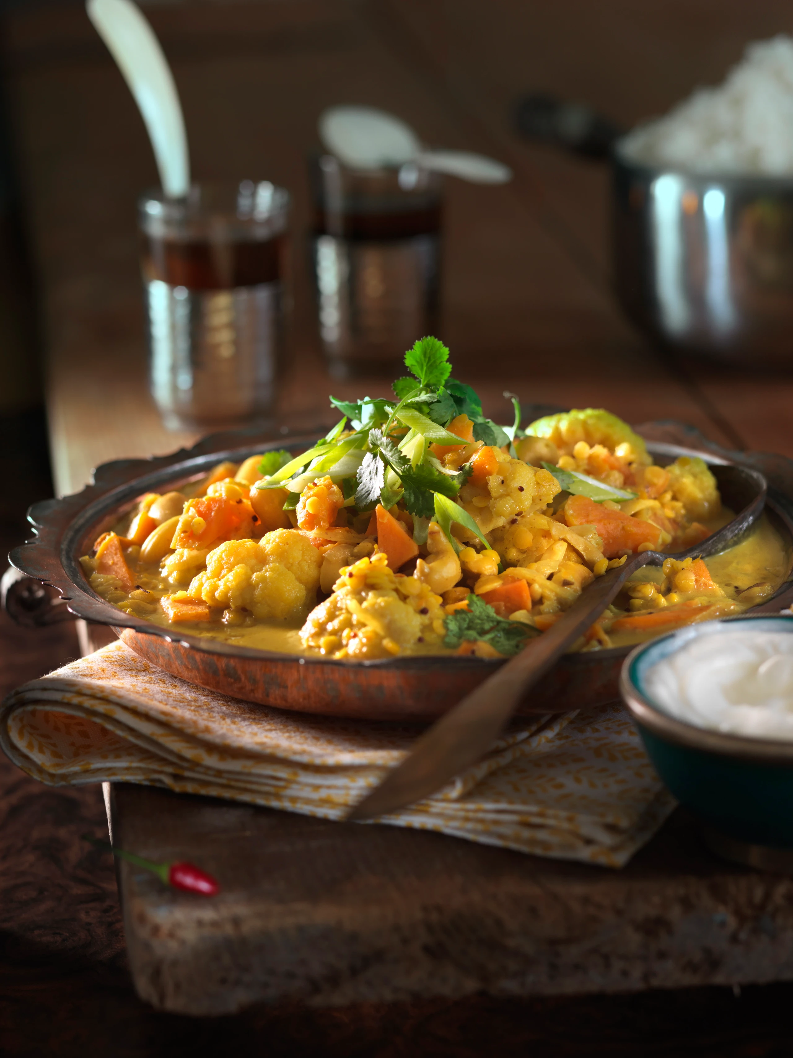 Karfiol-Linsen-Curry mit Süßkartoffel