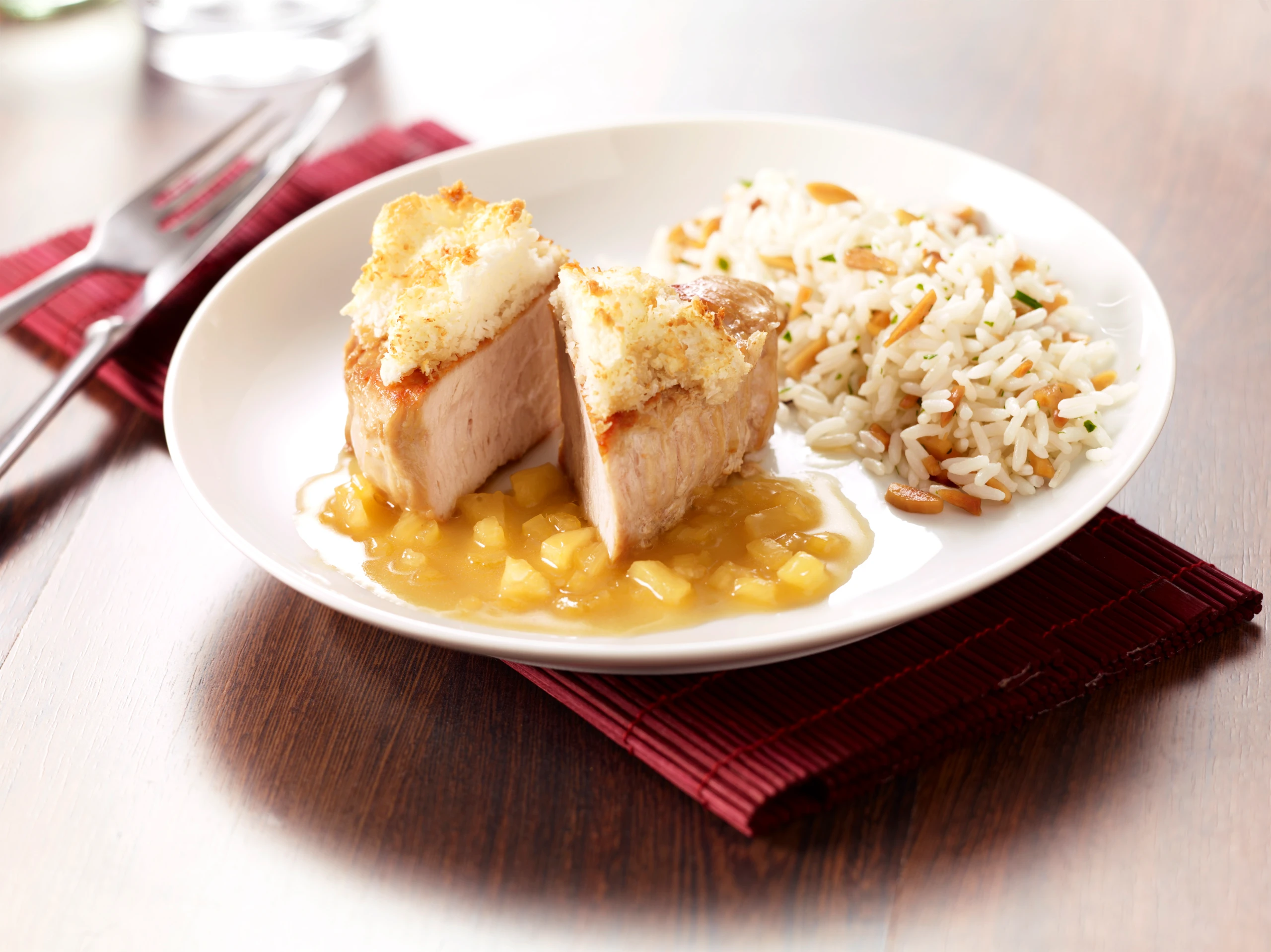 Putensteak mit Kokoskruste