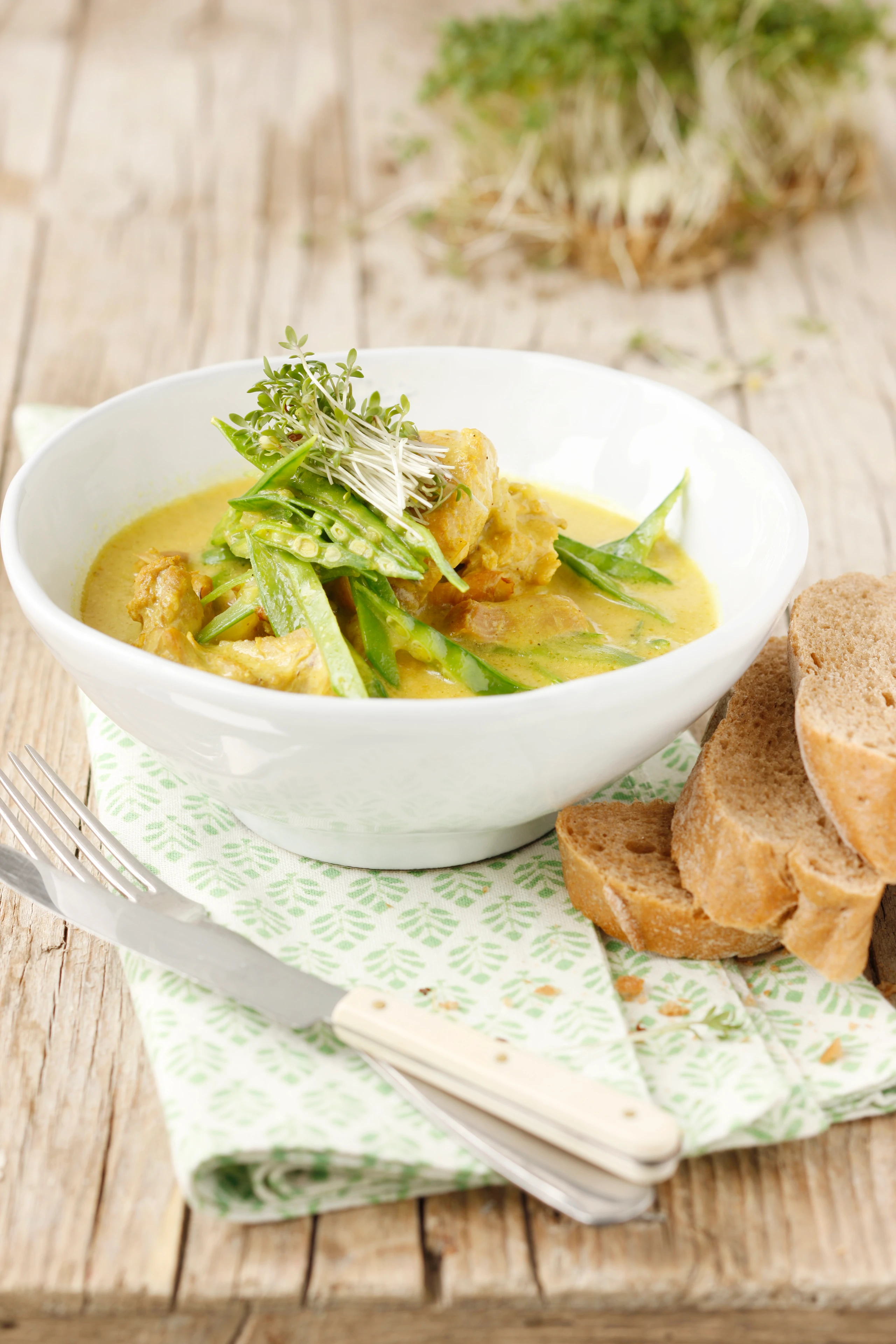 Hühnercurry mit Zuckerschoten