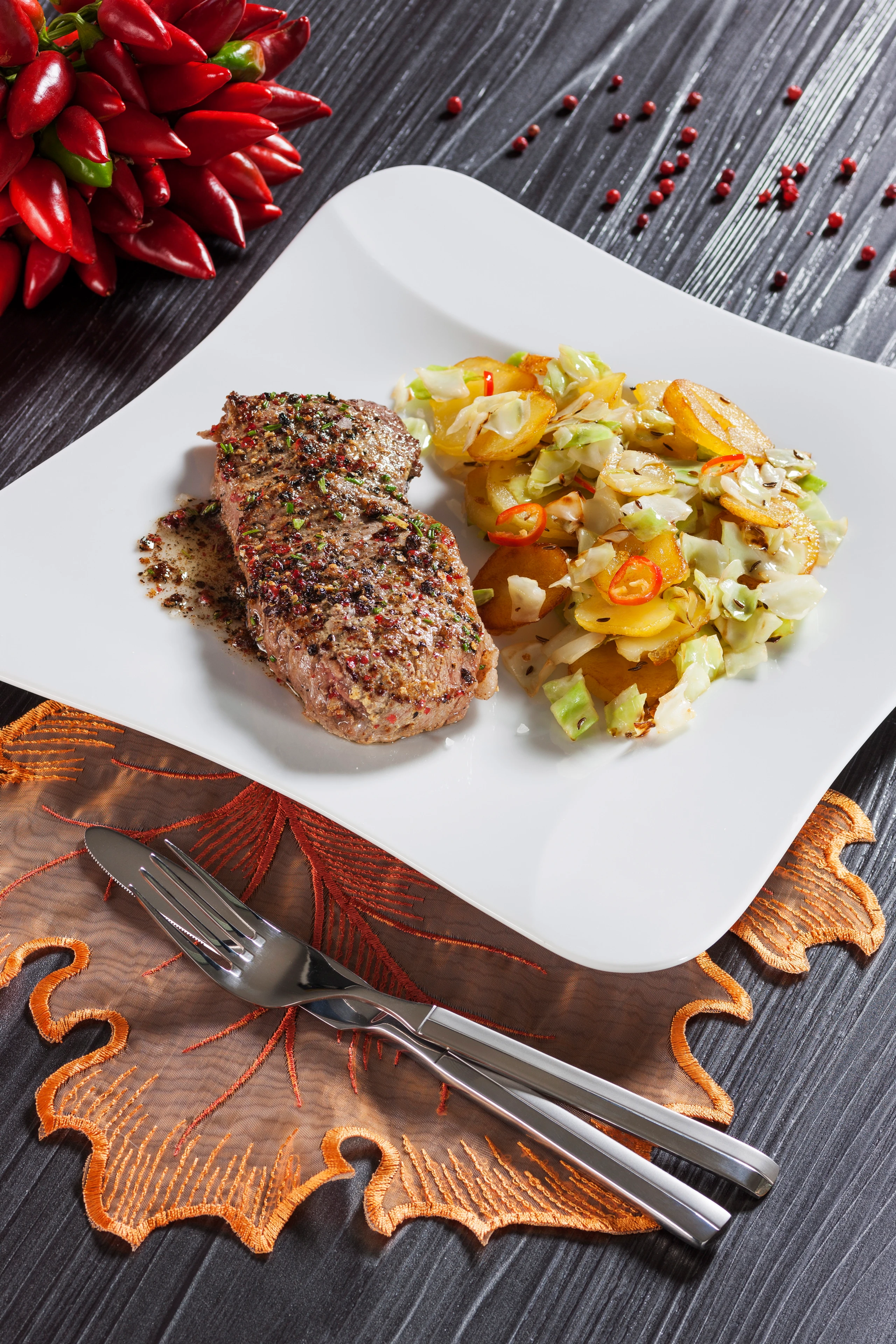 Rumpsteak mit Krautgröstl