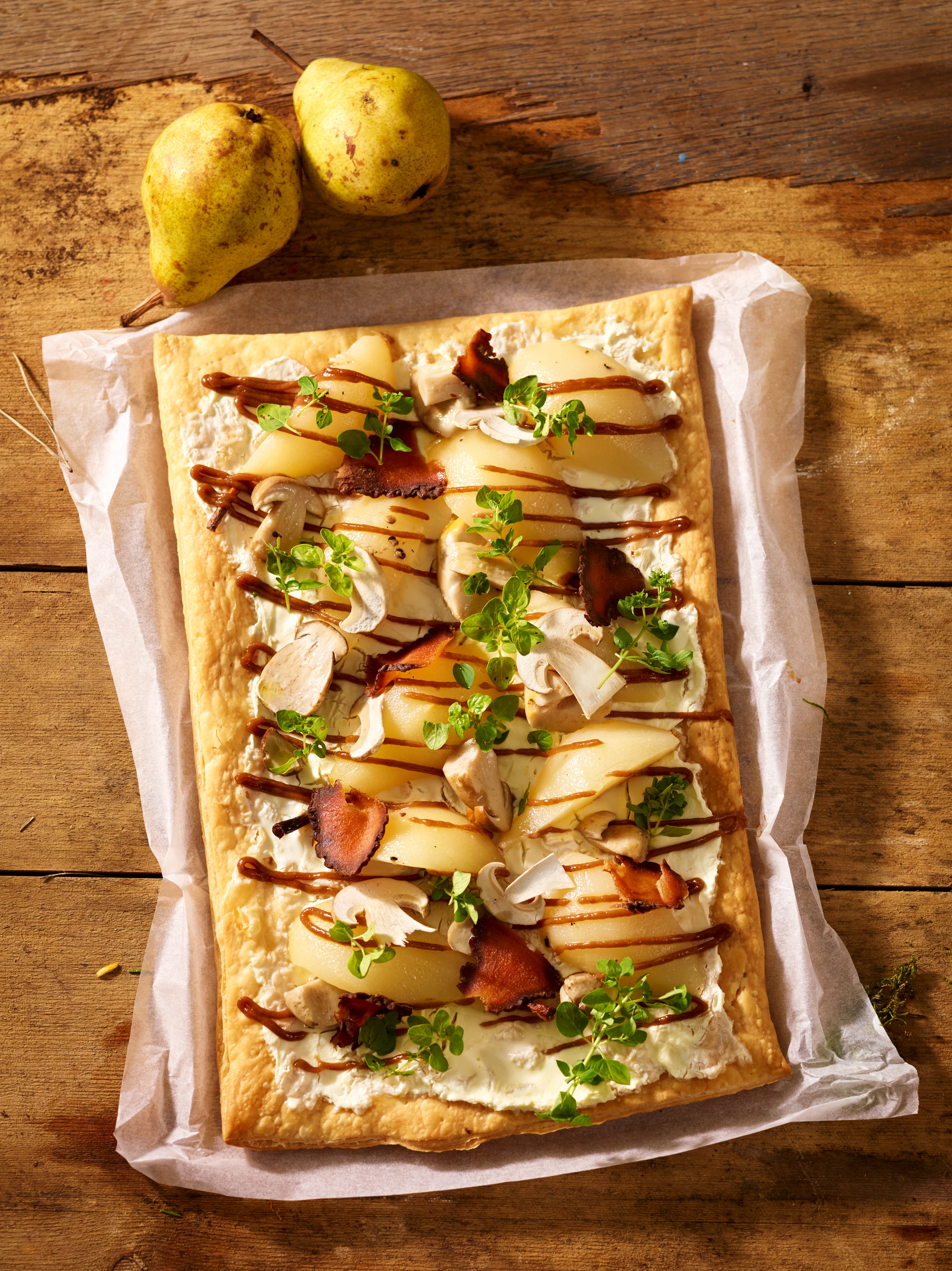 Birnen-Steinpilz-Tarte