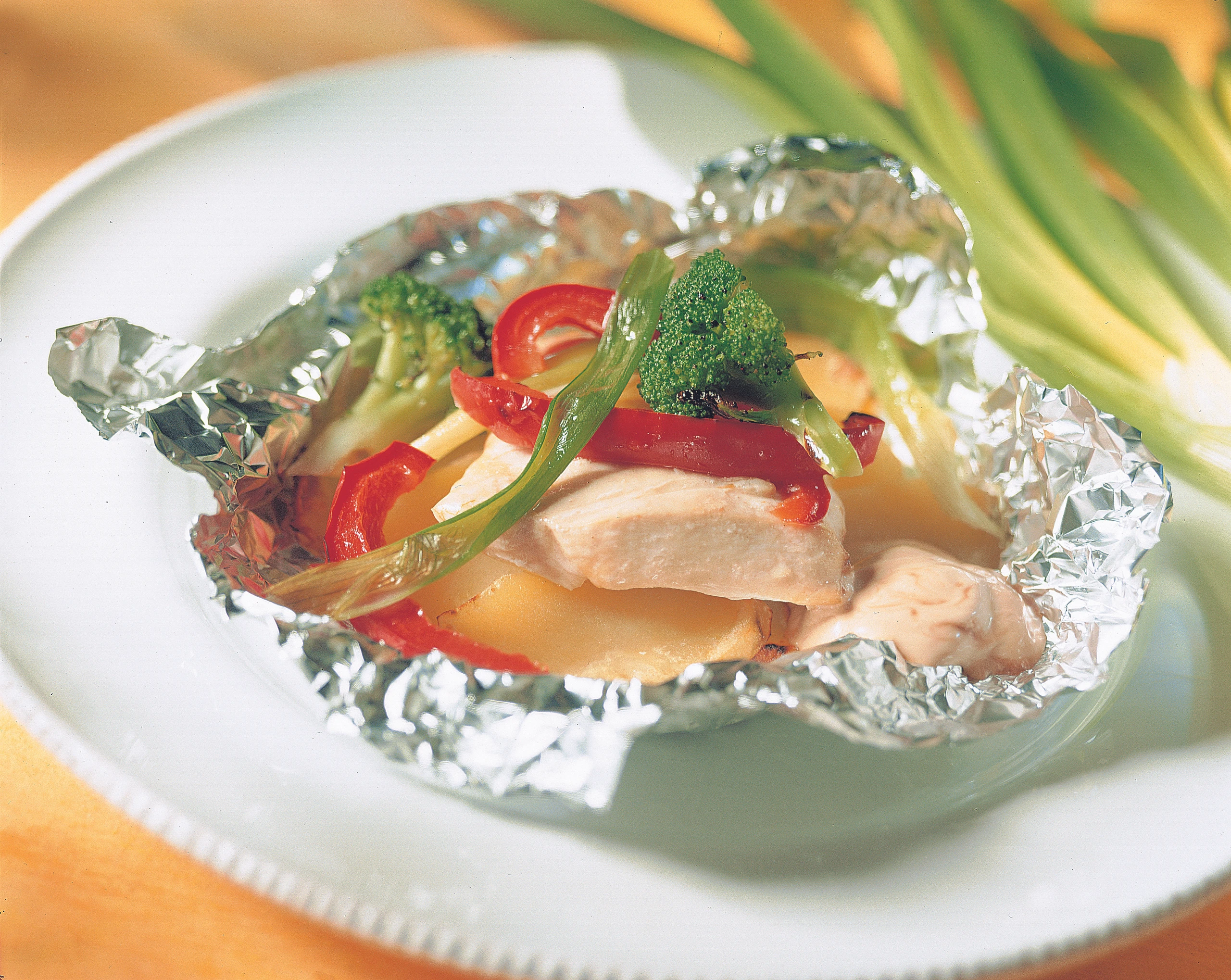 Huhn mit Gemüse aus dem Päckchen