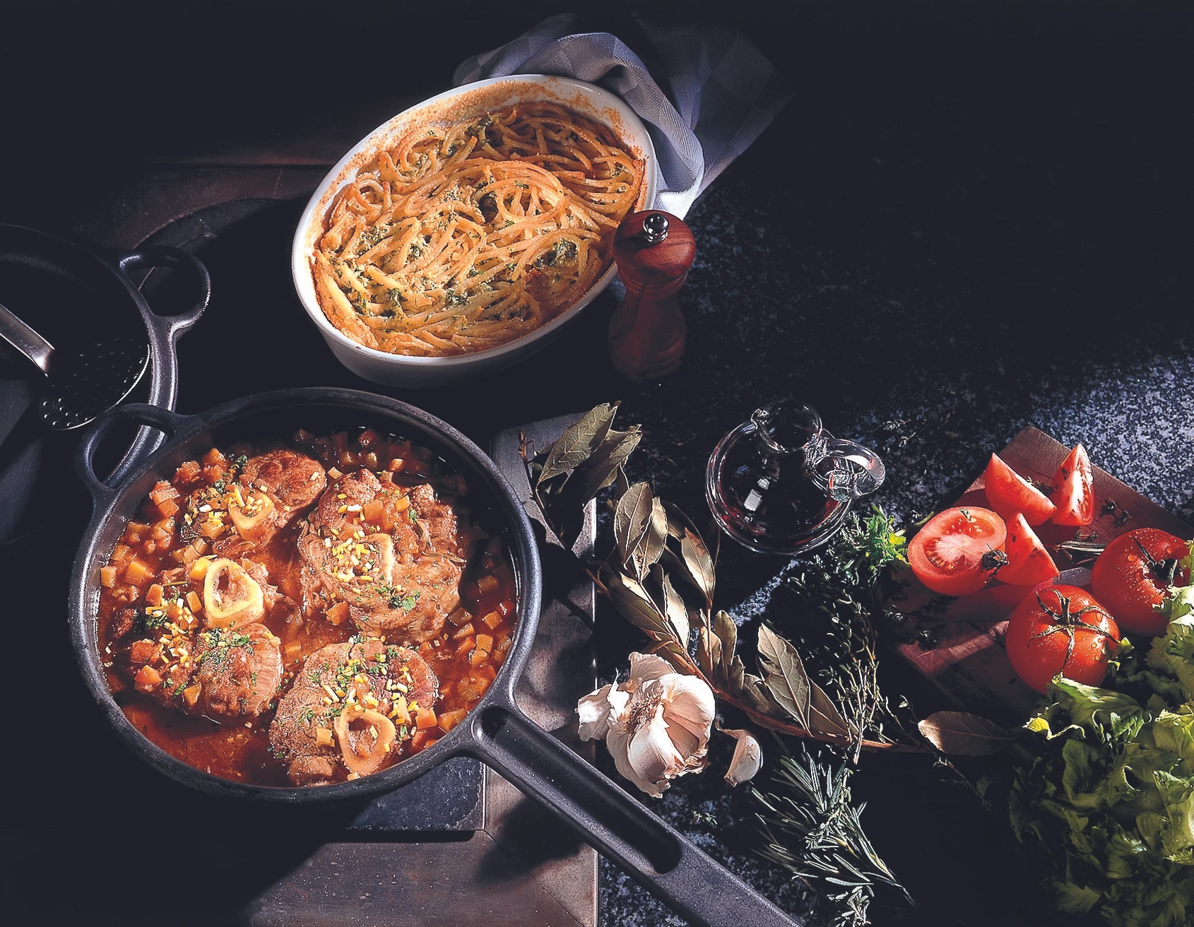 Ossobuco mit Makkaroniauflauf