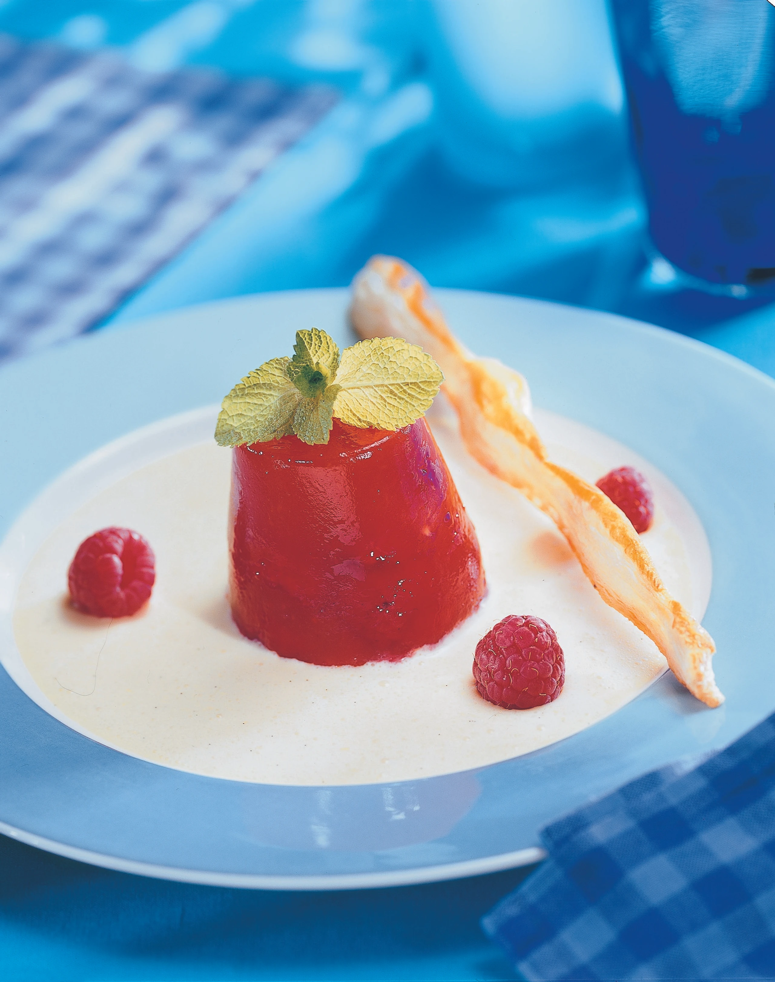 Himbeer-Orangensülzchen mit Vanillesauce