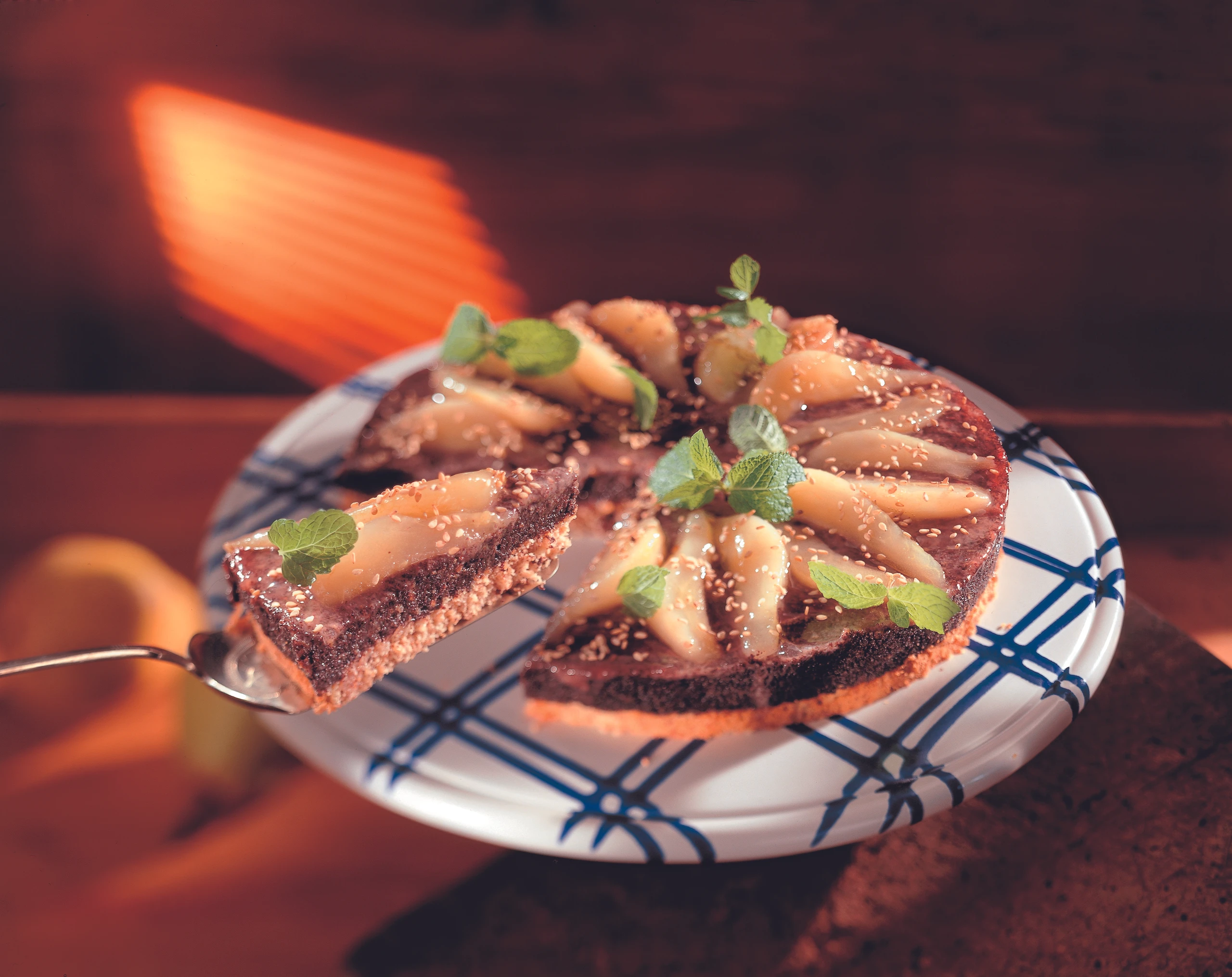 Mohntorte mit Birnen