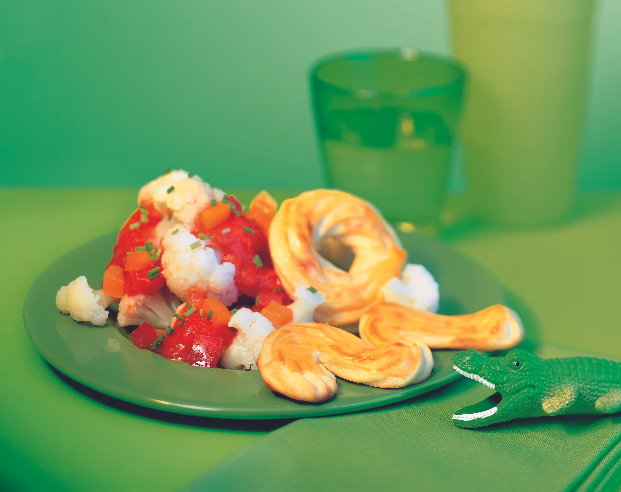 Gedämpfter Karfiol mit Paprikasauce