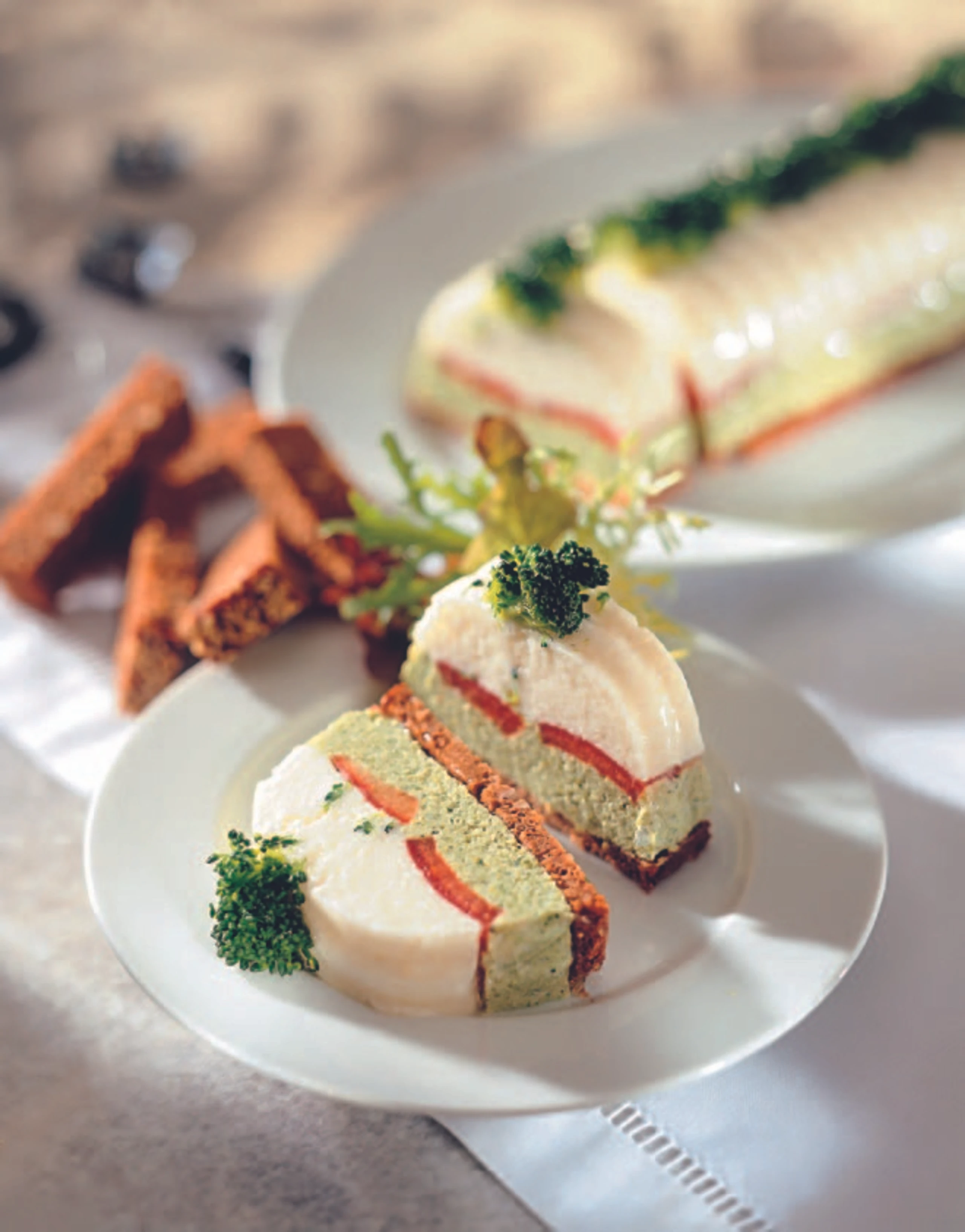 Brokkoli-Karfiol-Terrine mit Schnittlauchsauce