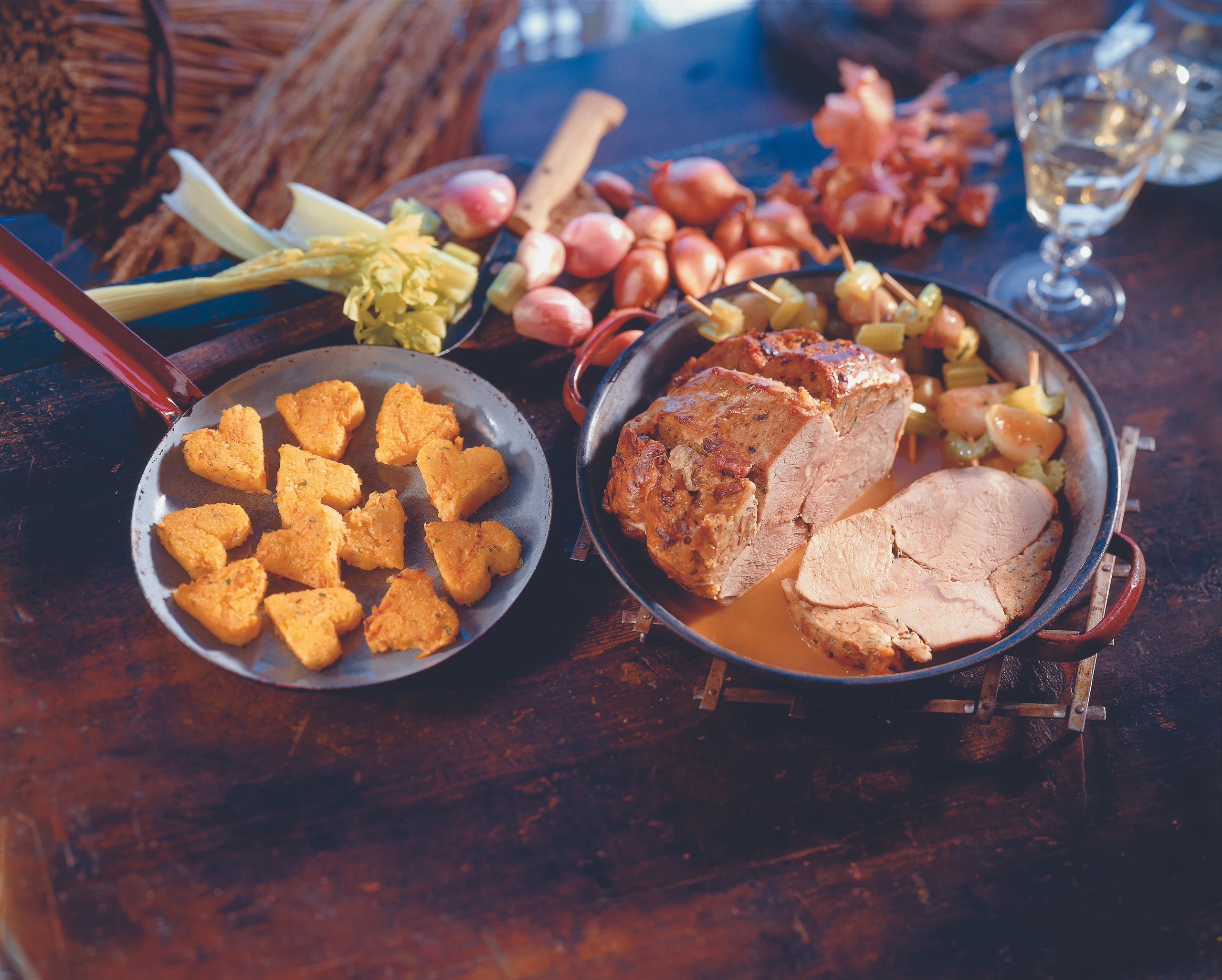 Kalbsnuss mit Schwammerlfülle und Polentaherzen