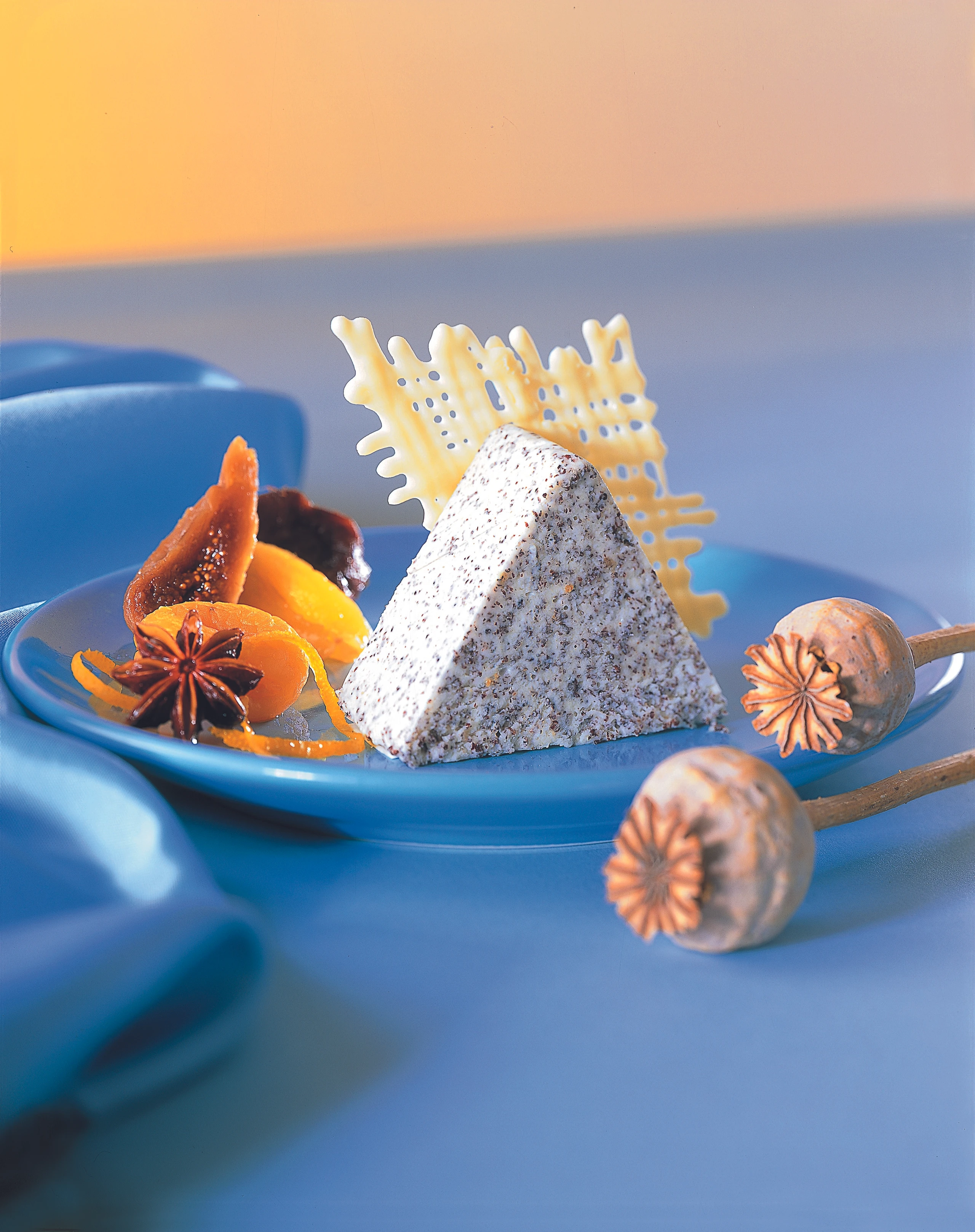 Mohnparfait mit Winterfruchtsalat