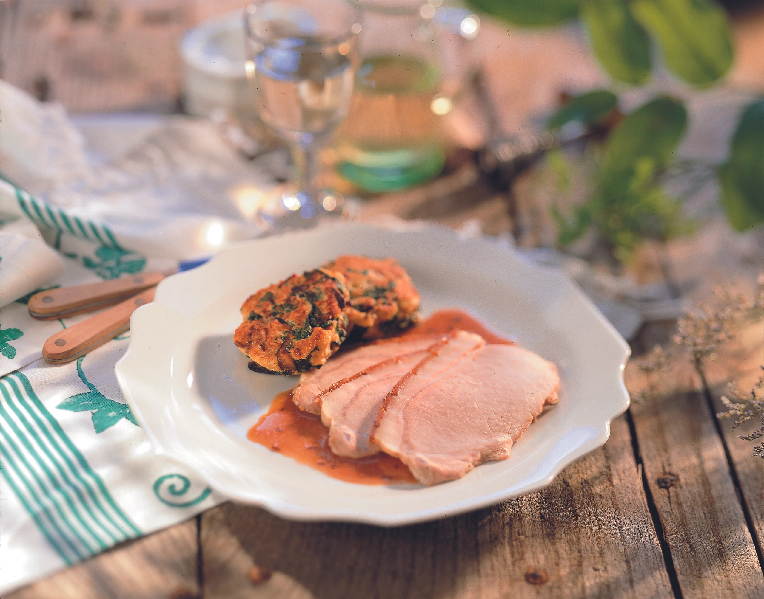 Ladinischer Schweinsbraten mit Pilzknödeln