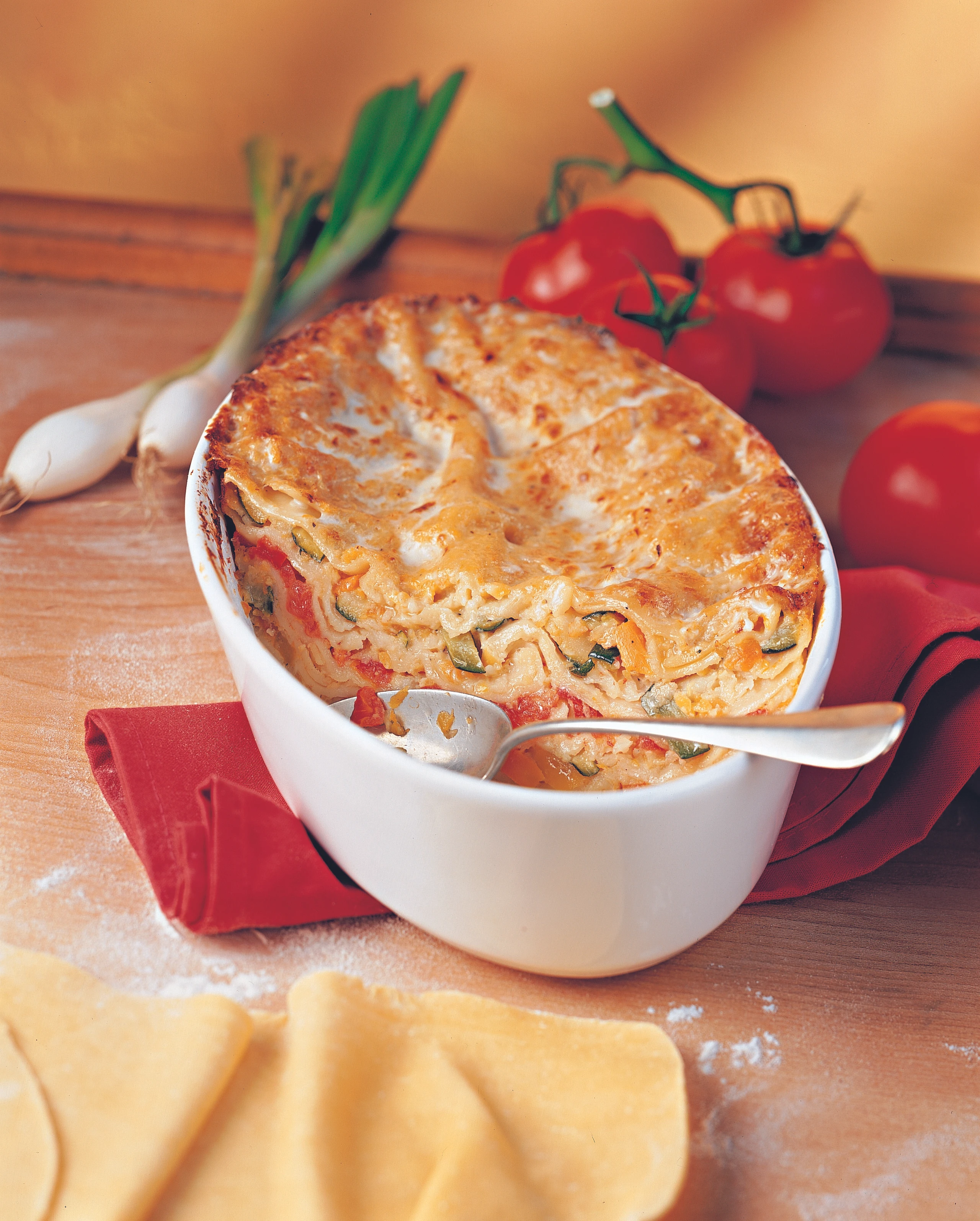 Gemüselasagne mit selbst gemachtem Nudelteig