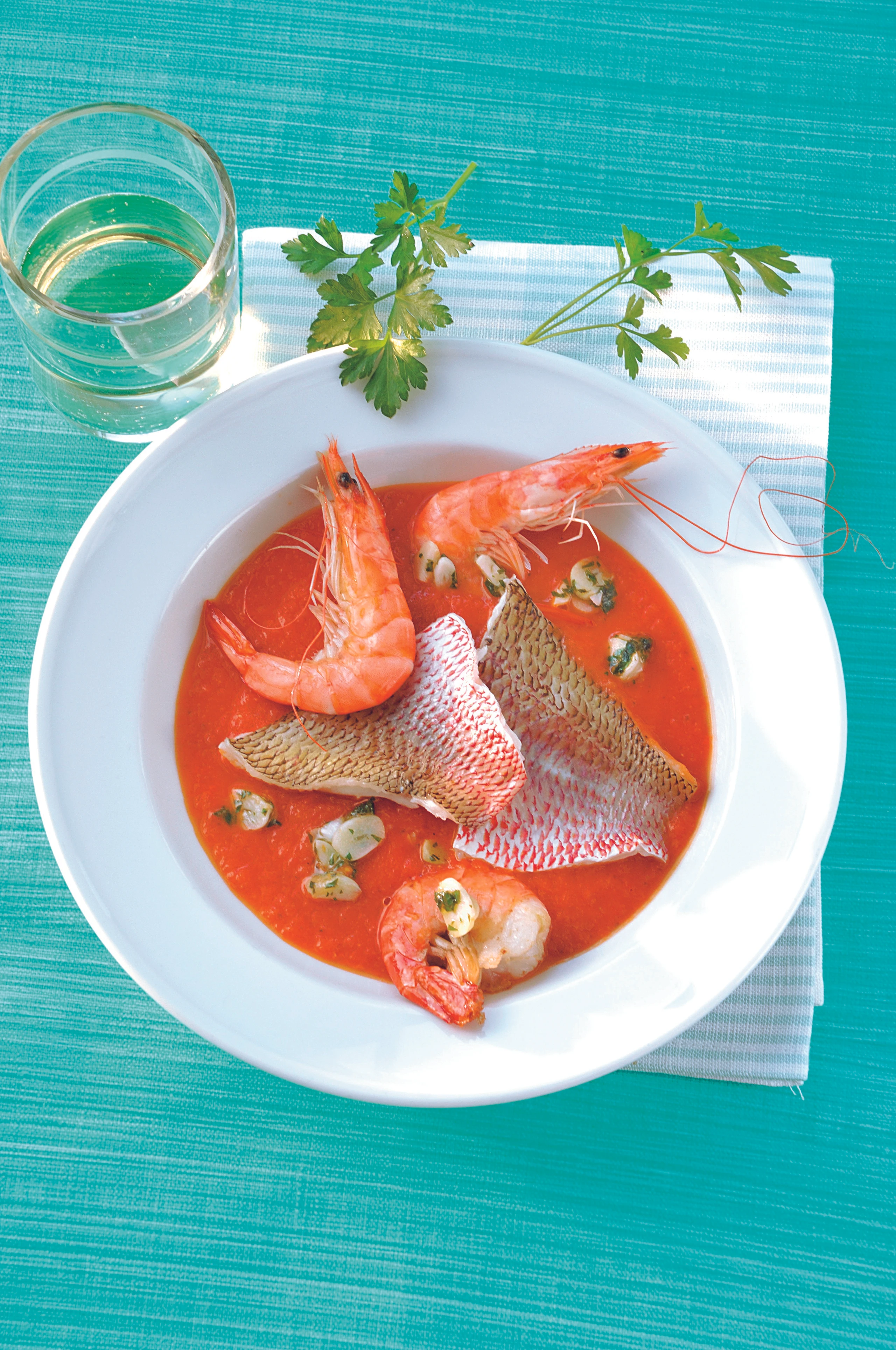 Brodetto mit Garnelen und Fisch