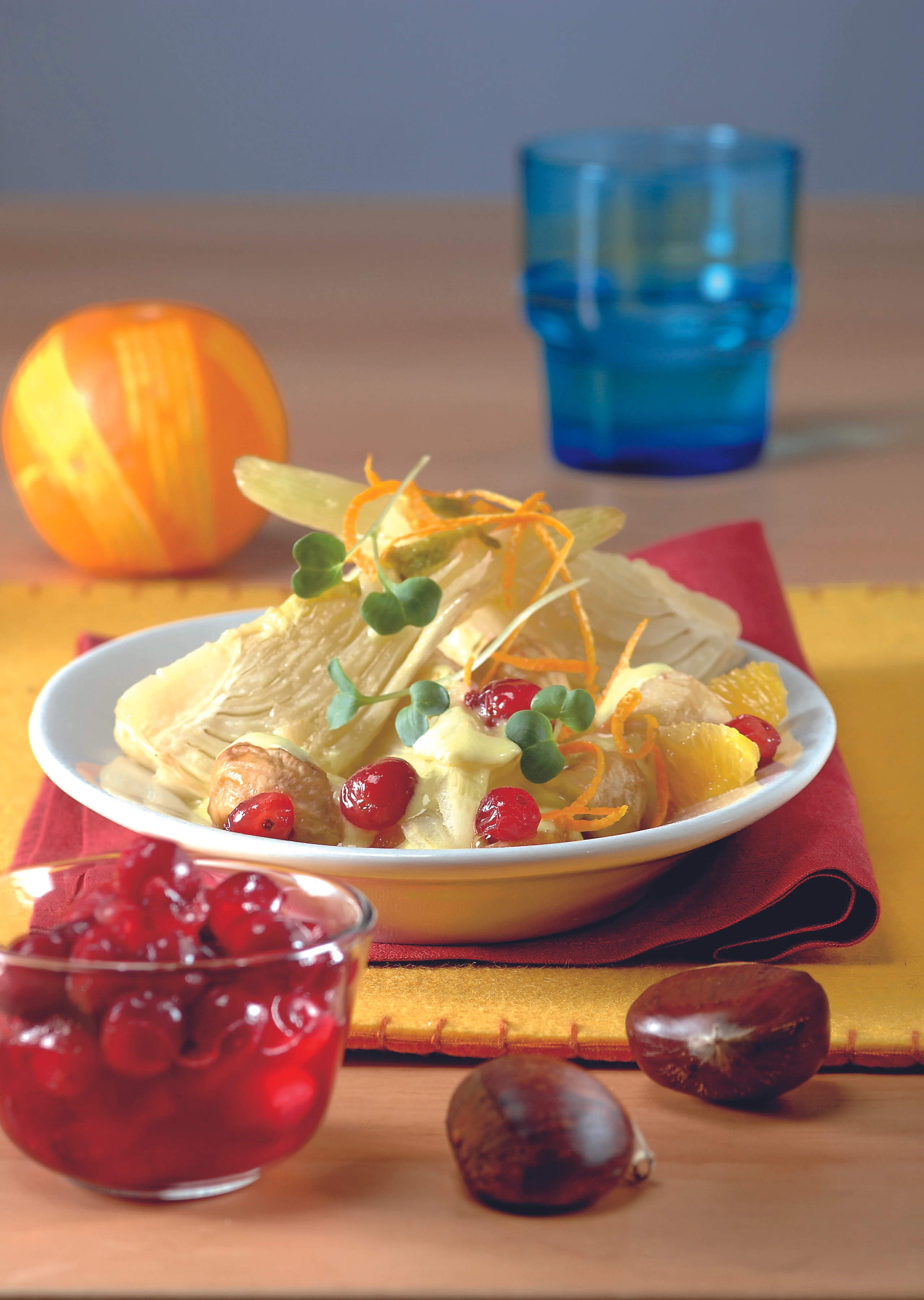 Fenchel in Orangensauce mit Maroni
