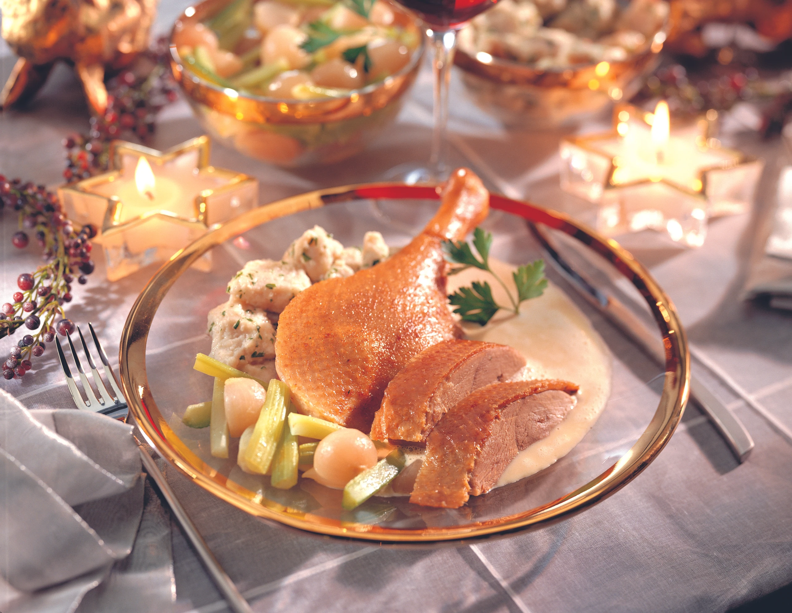 Gebratene Gans mit Apfelsauce