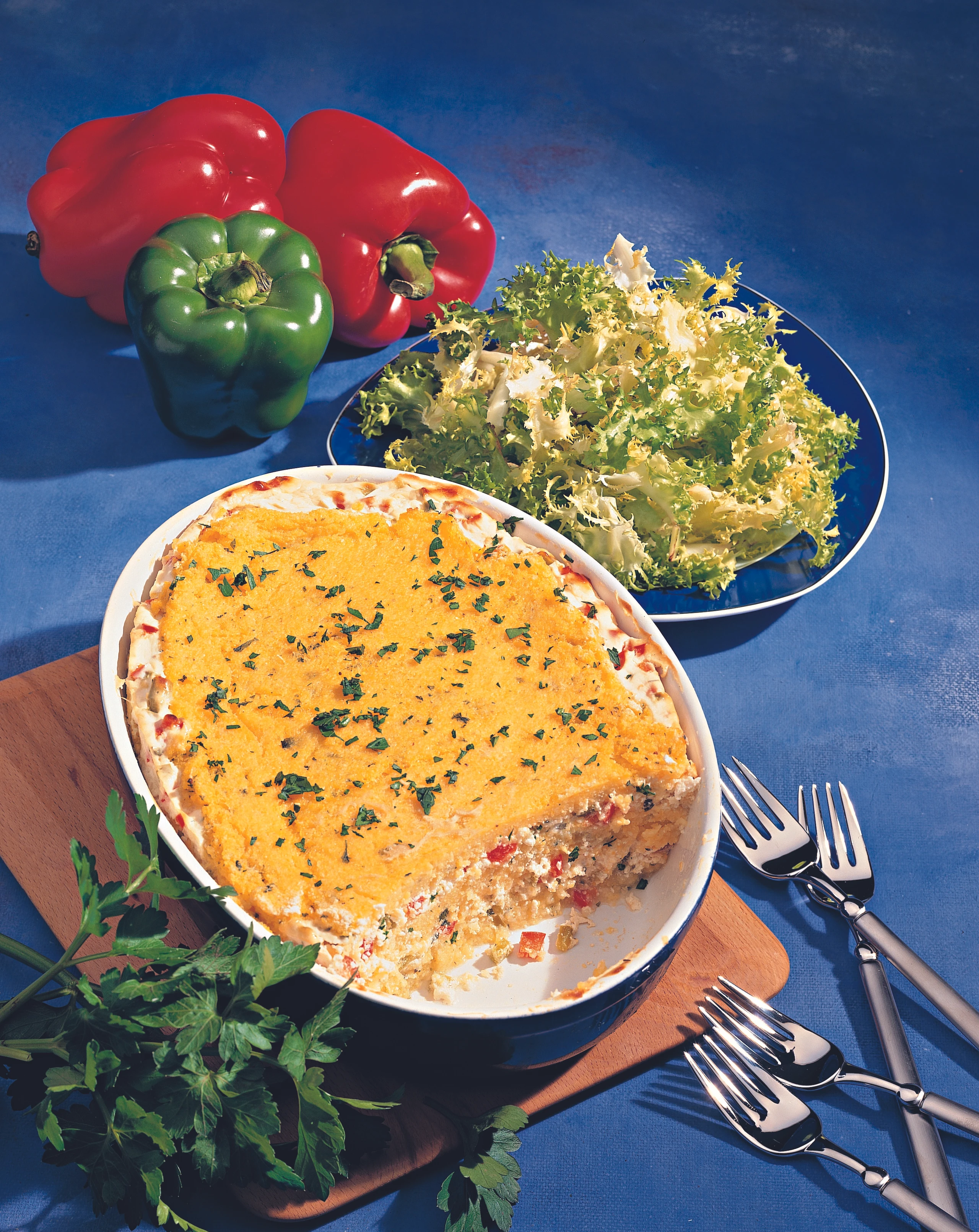 Polenta-Auflauf mit Paprika