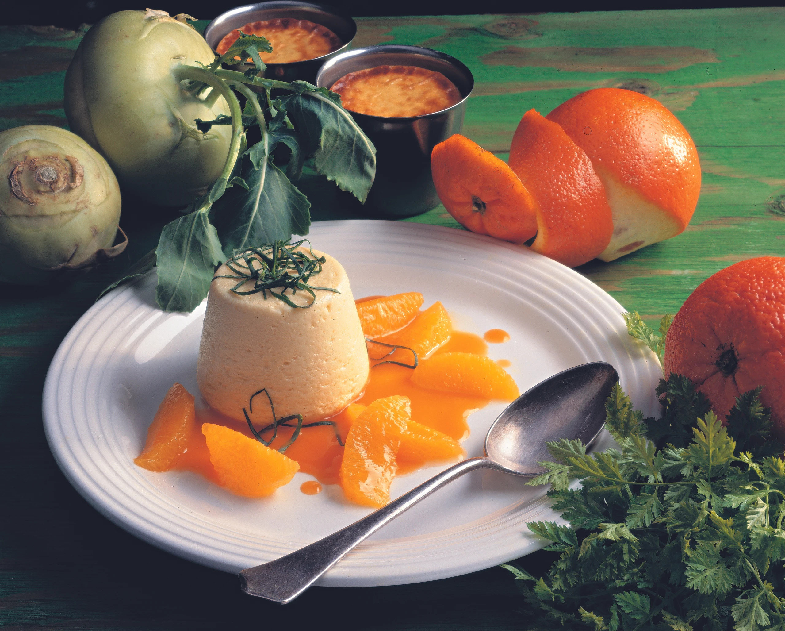 Kohlrabi-Gupf mit Orangen-Karottensauce