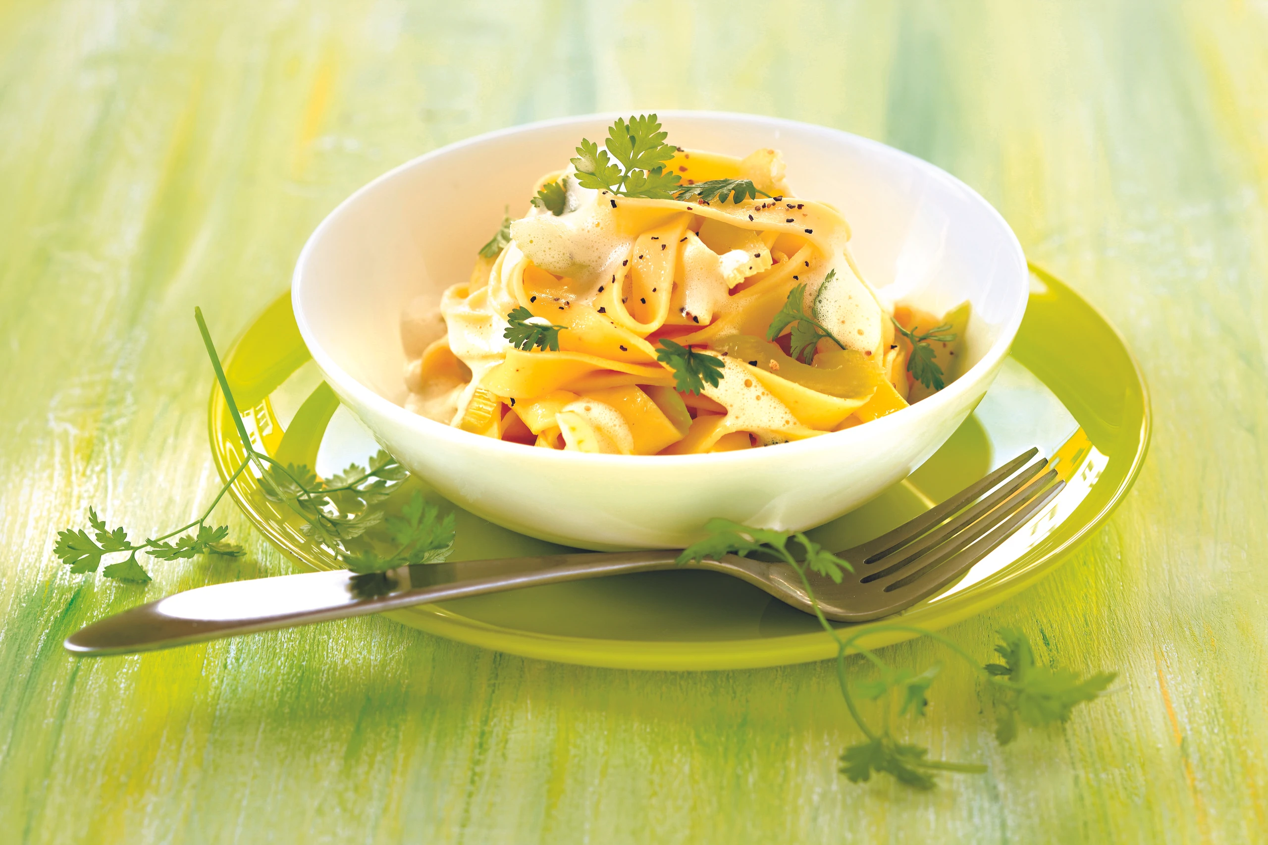 Tagliatelle mit Trüffelsauce und Kerbel