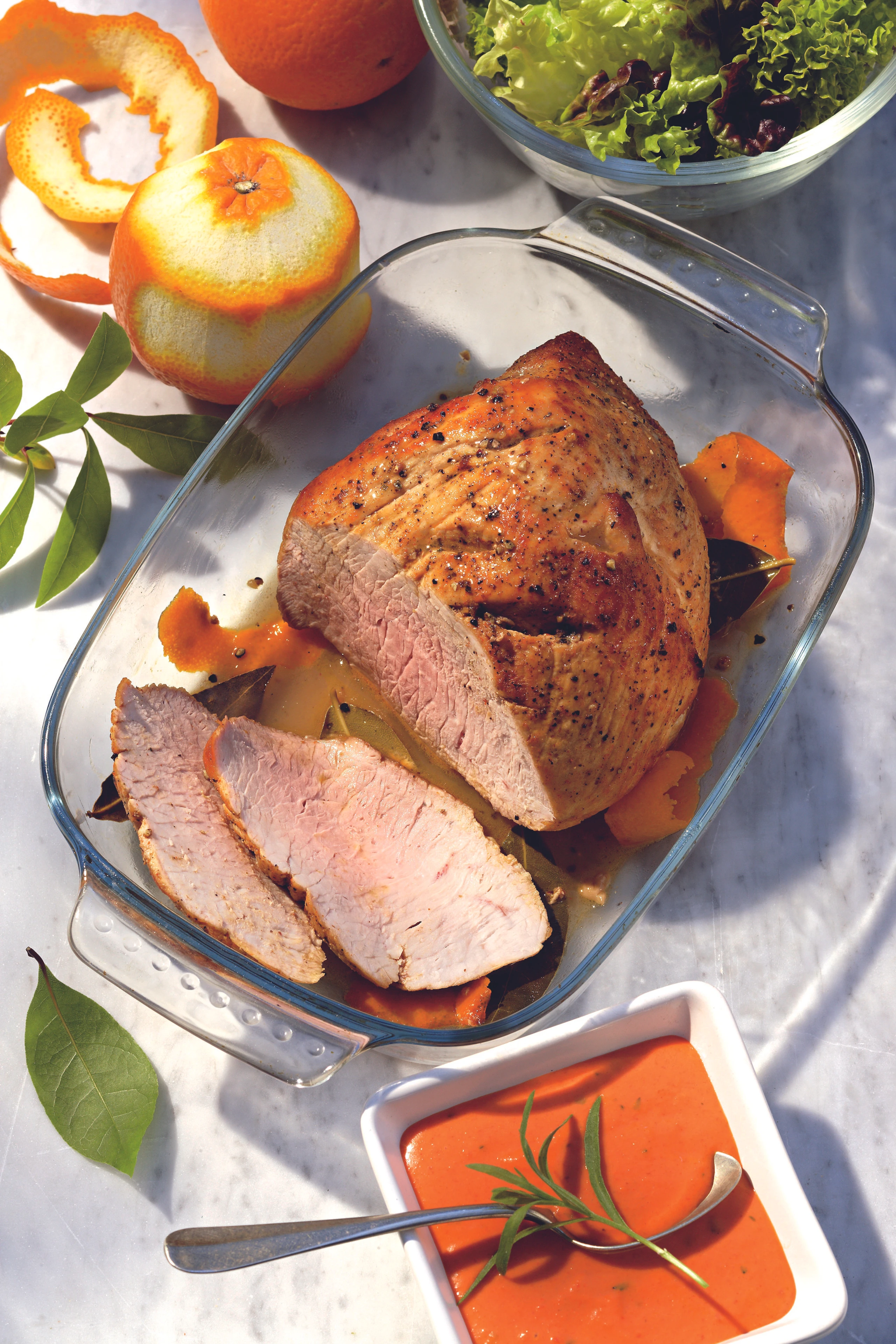 Schweinsnuss mit Paprikasauce