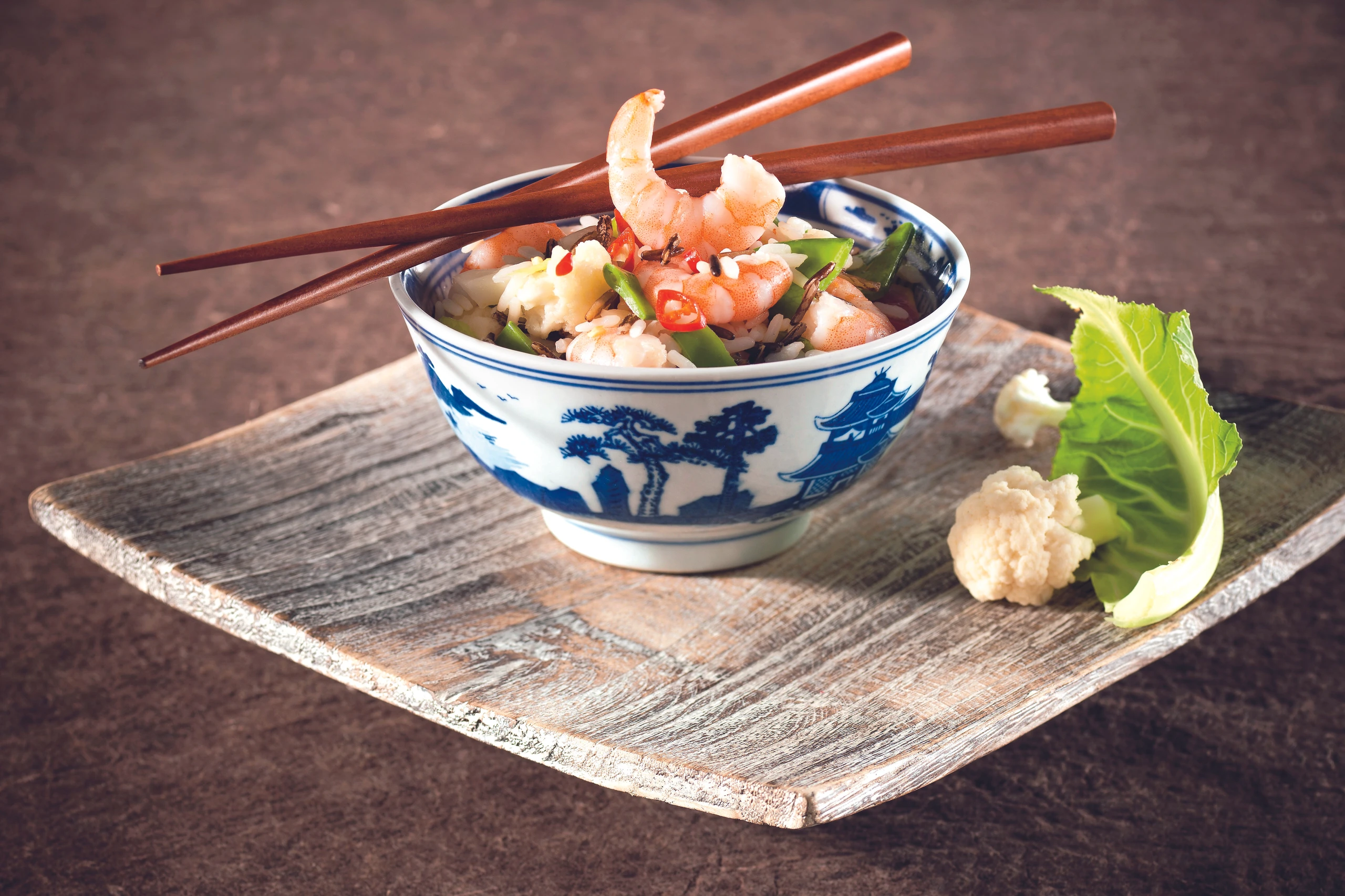 Shrimps-Gemüsereis mit Kräutern