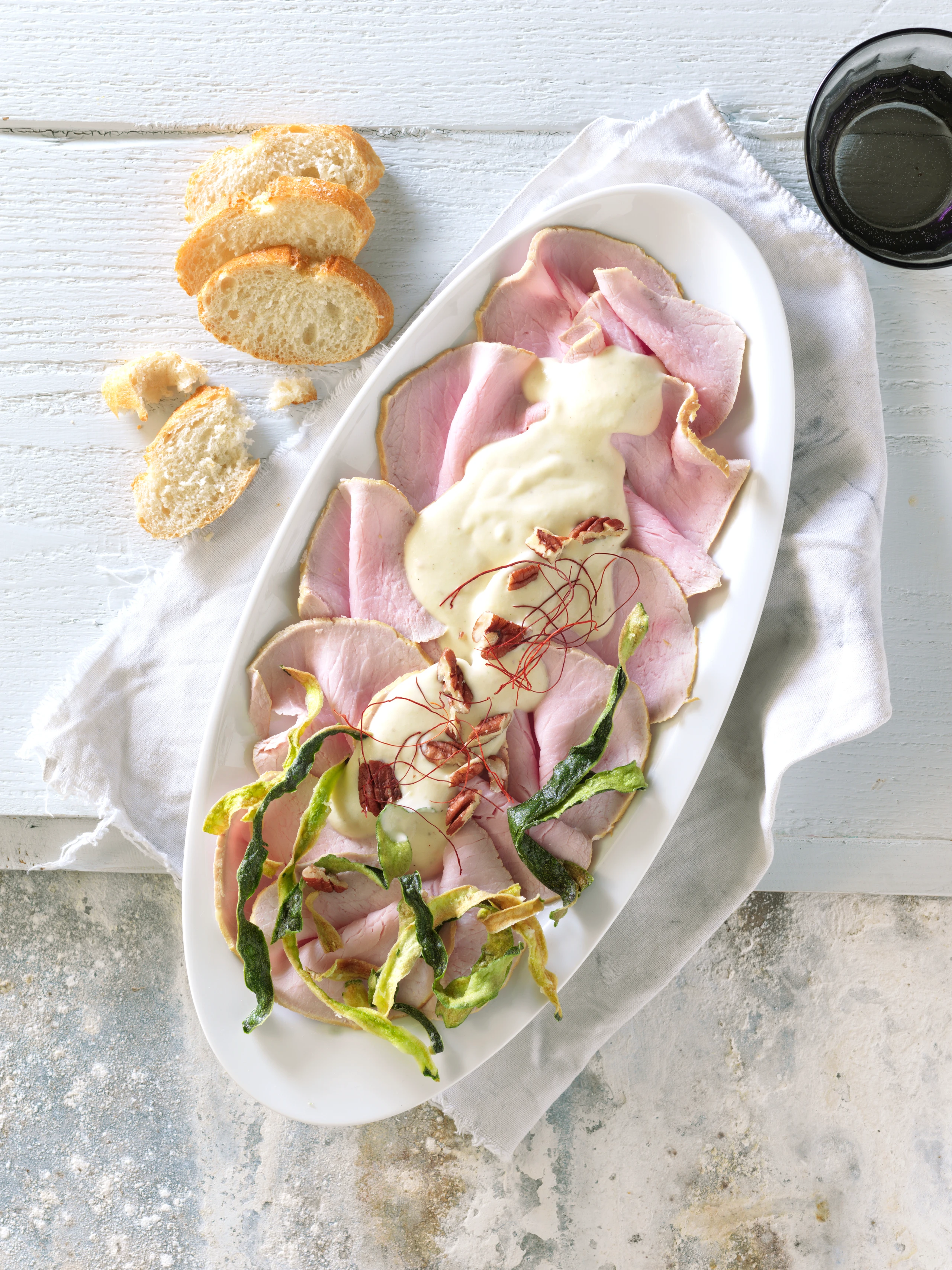 Schweinsrose mit Melanzanicreme