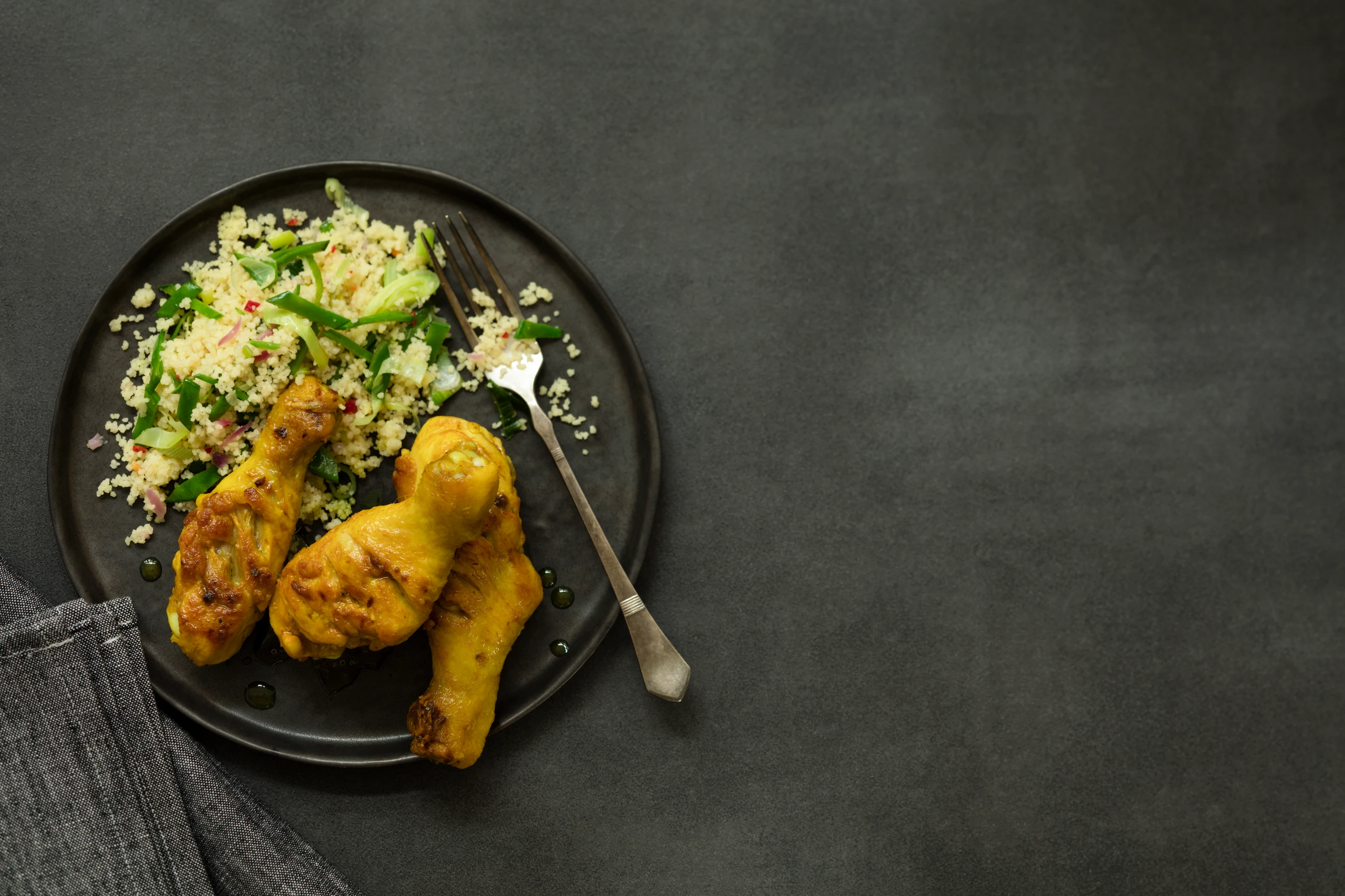 Hendlkeulen mit Couscous