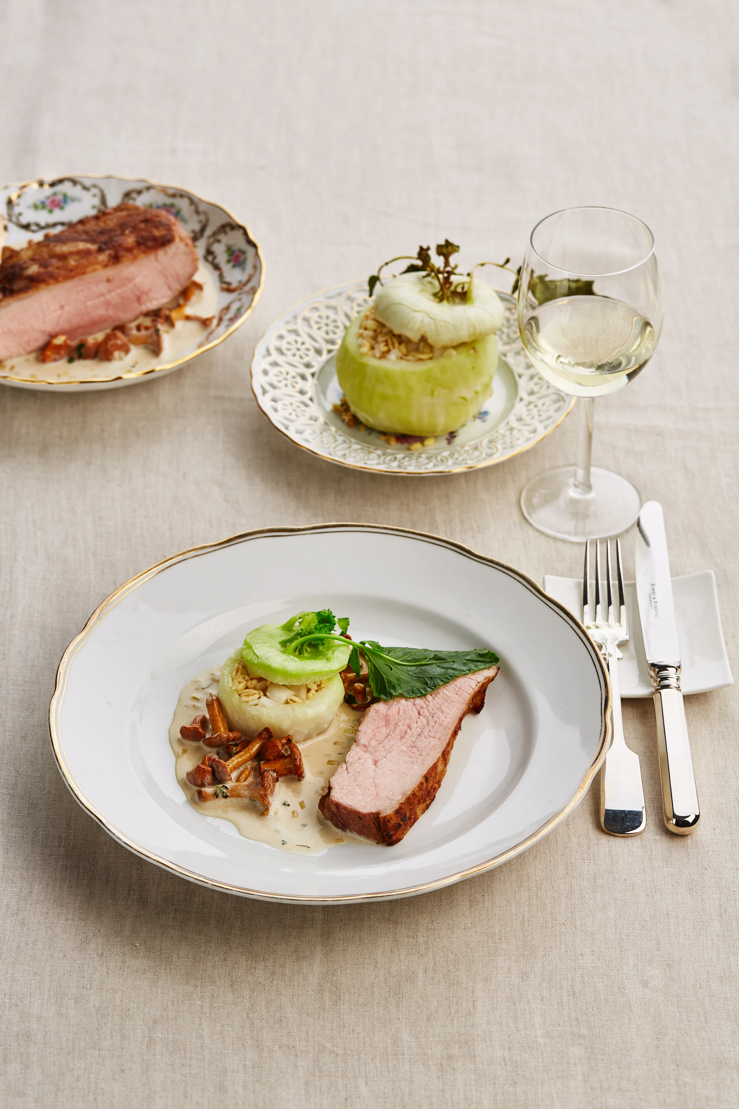 Kalbstafelspitz mit Schwammerlsauce und Kohlrabi