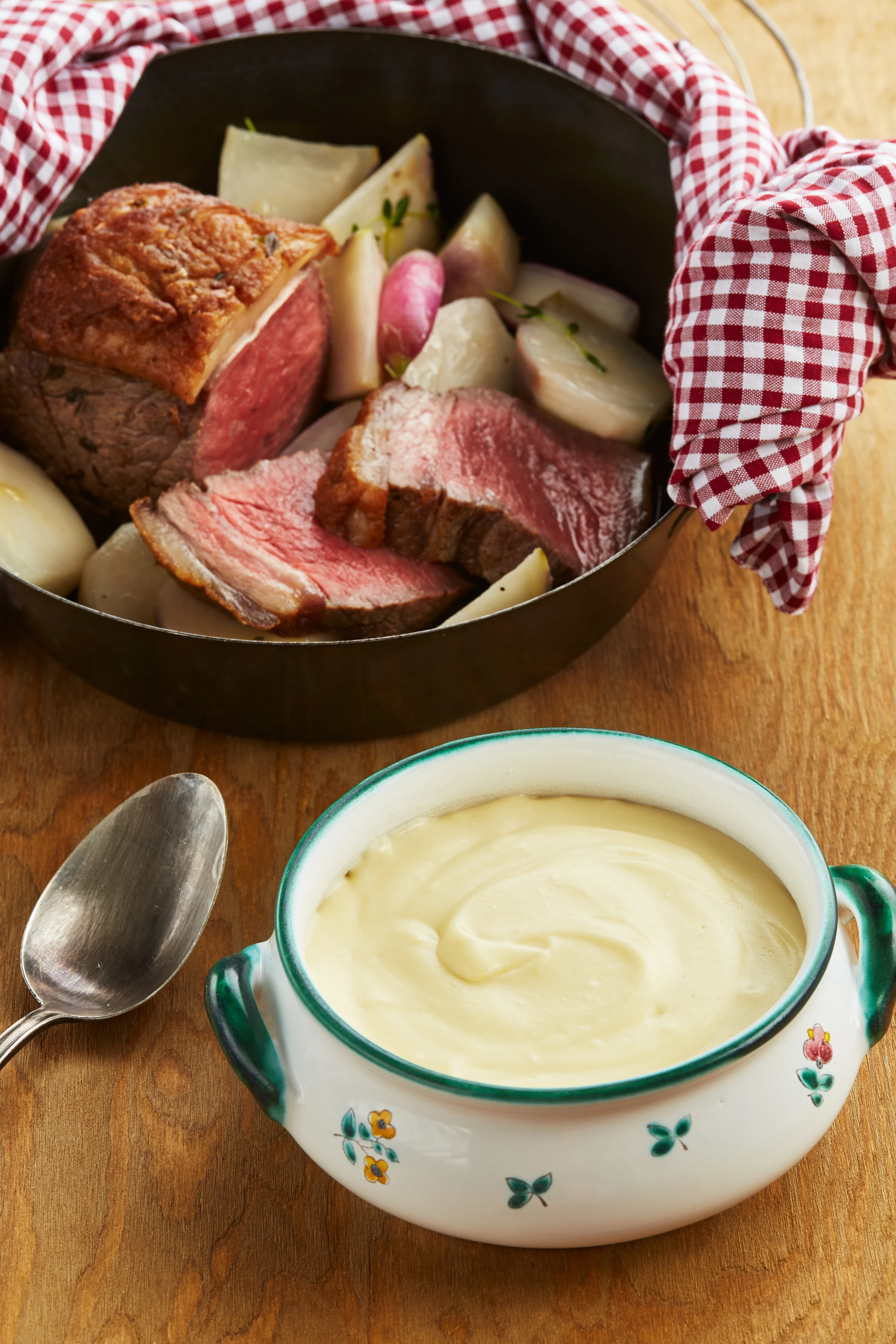 Beiried mit Aligot und Navets