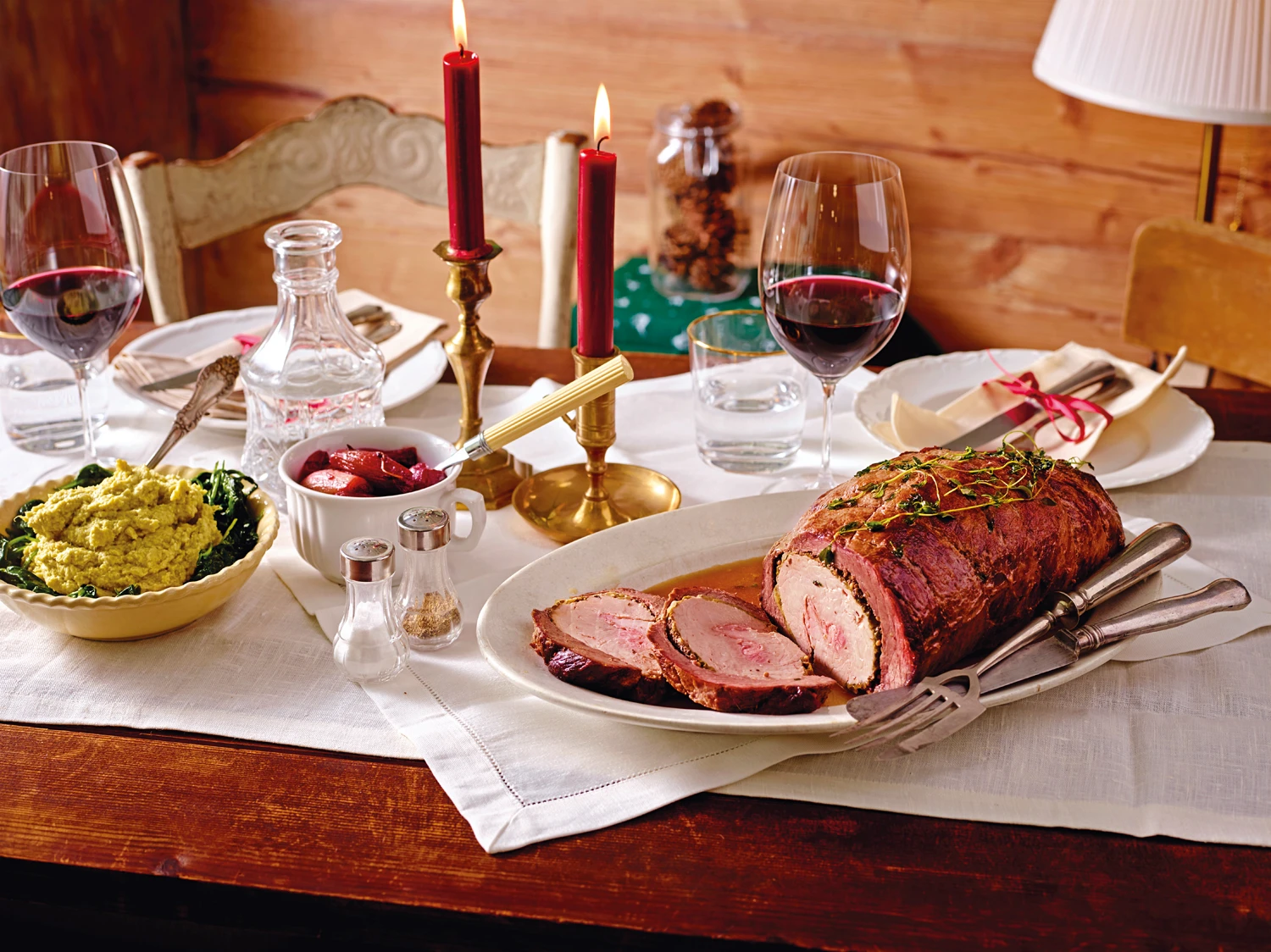 Rollbraten mit Artischockenpüree