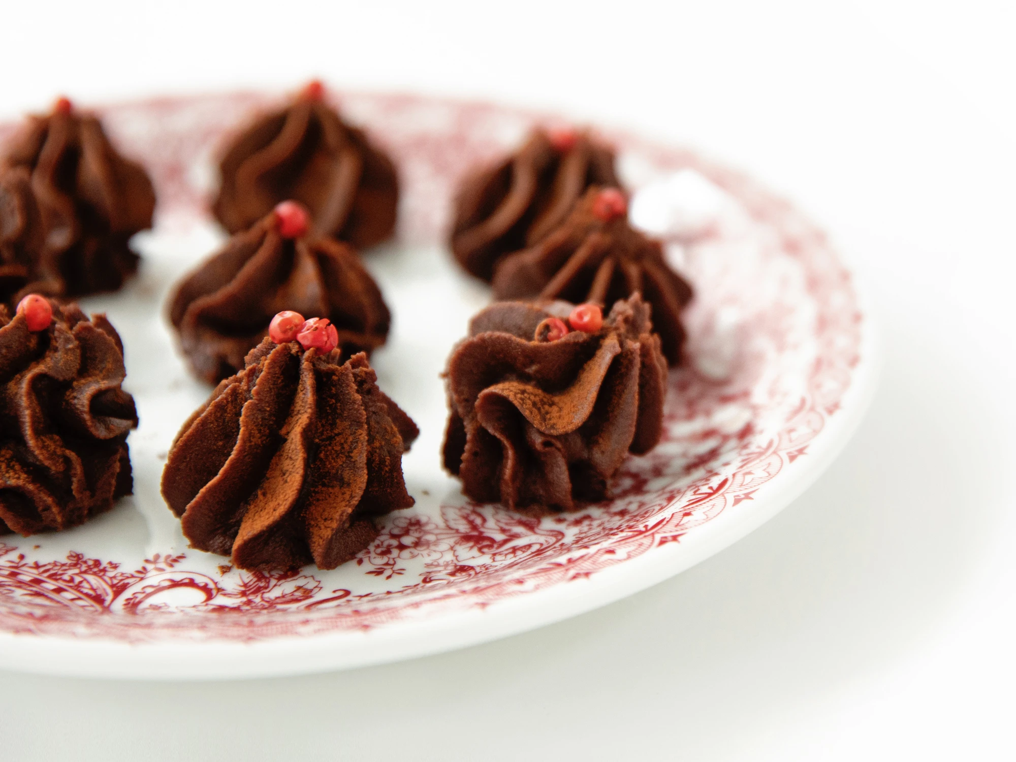 Rosa-Pfeffer-Schokospitzen