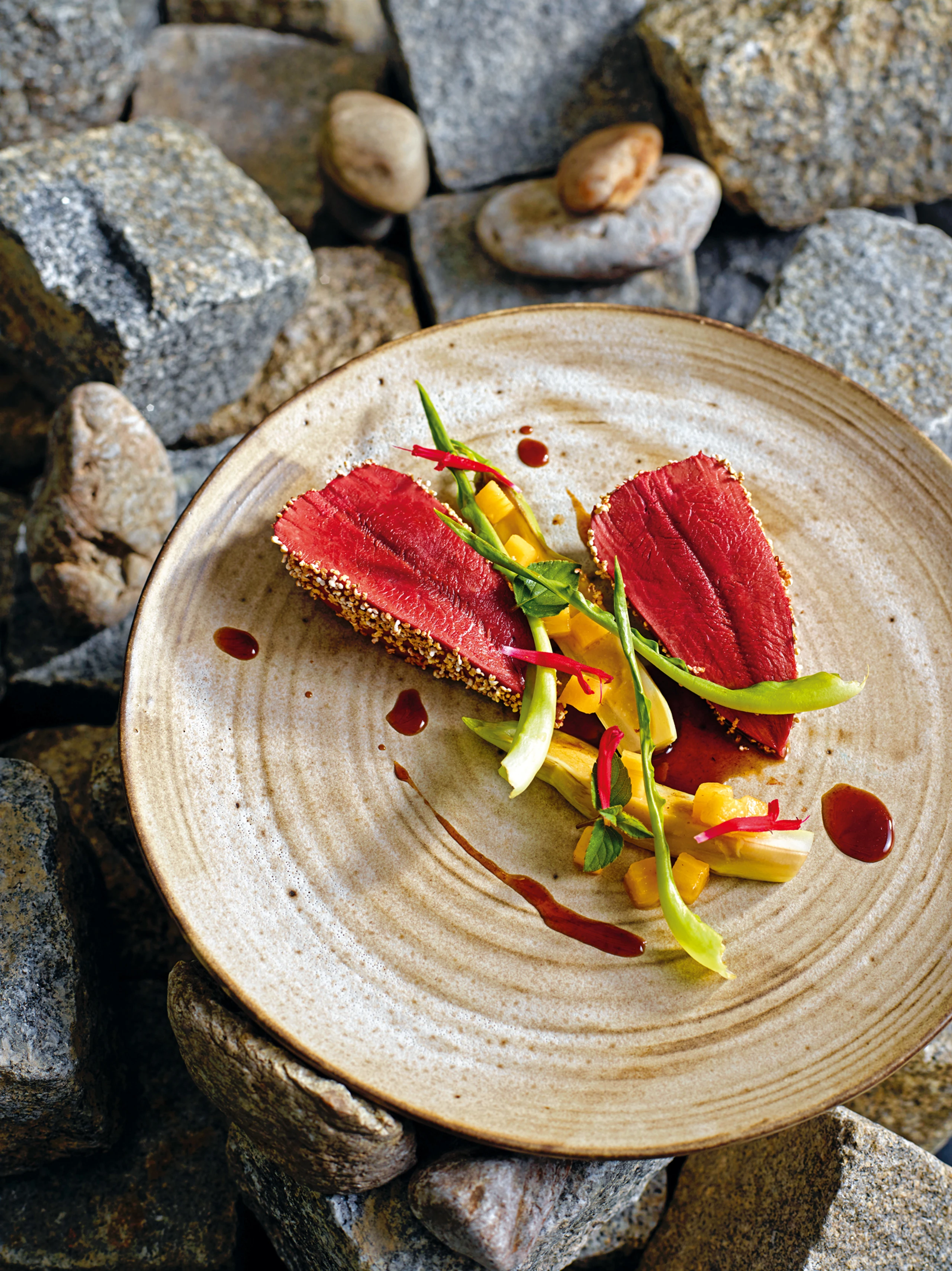 Taubenbrüstchen mit Maroni-Misopüree