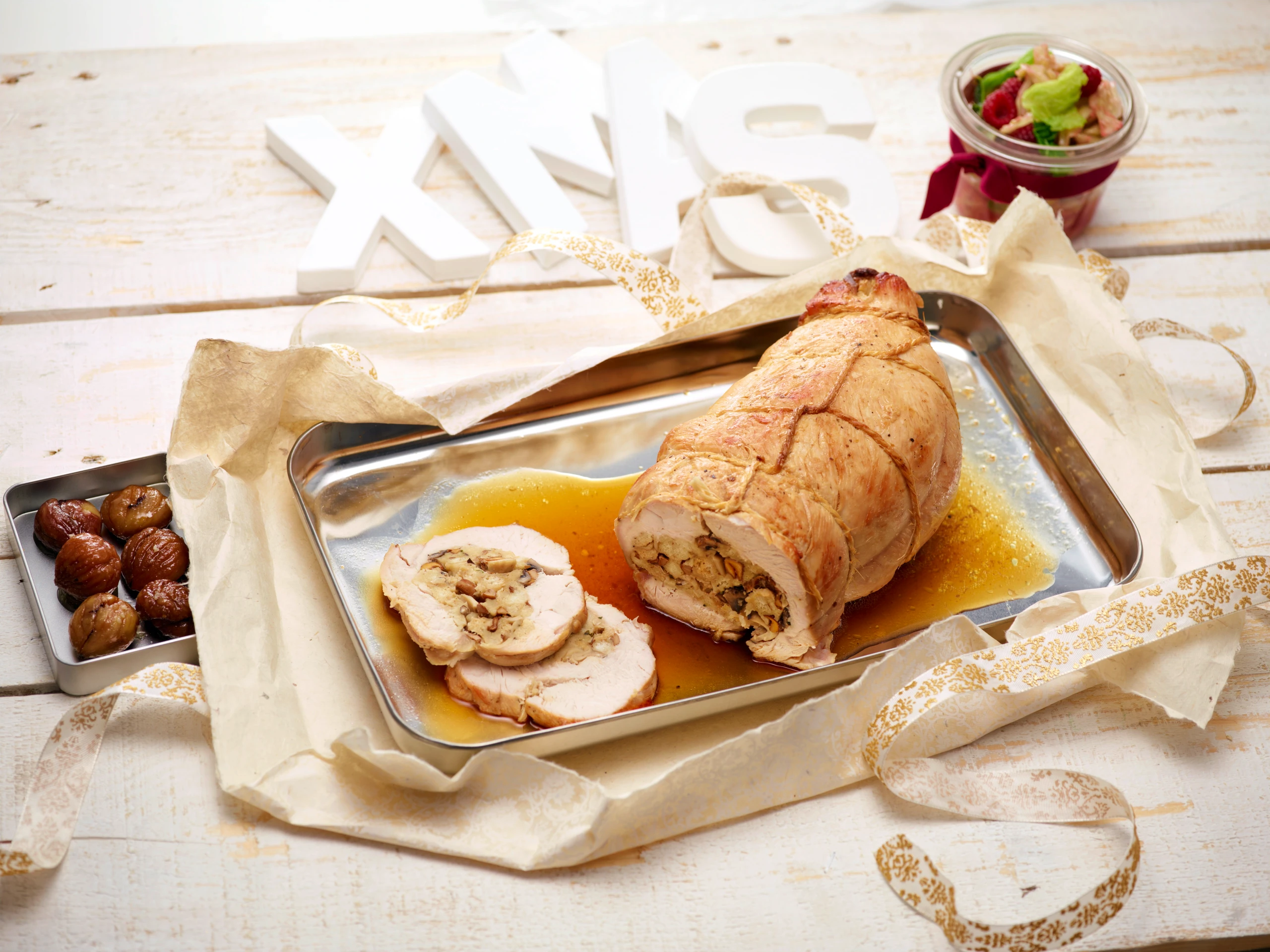 Putenbraten mit Pilzfülle