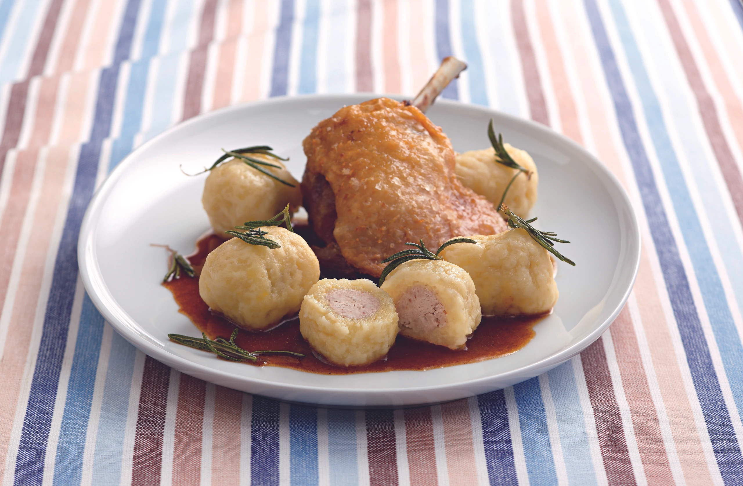 Entenkeulen mit Kastanien-Gnocchi