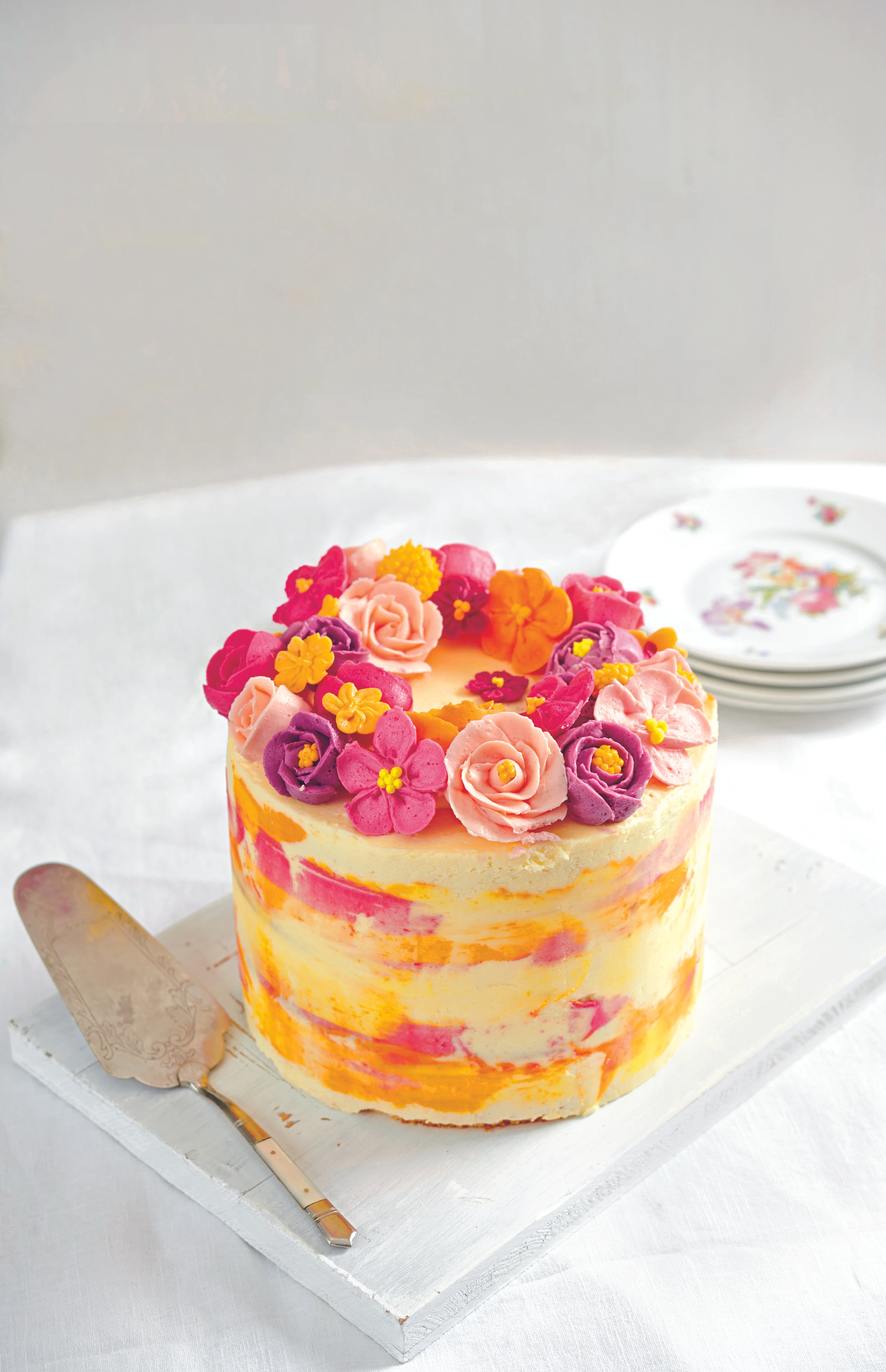 Buttercreme-Blümchen-Torte